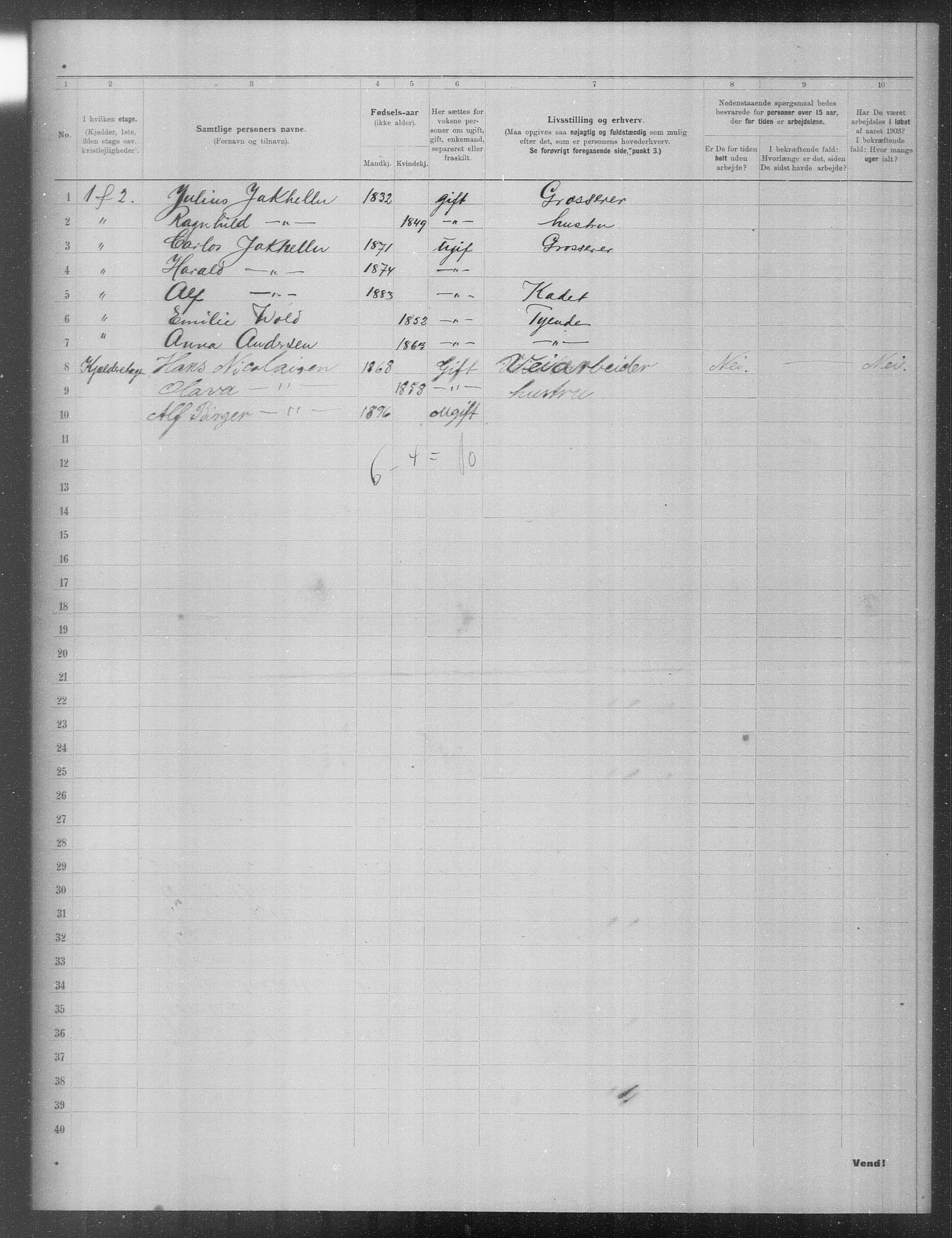 OBA, Municipal Census 1903 for Kristiania, 1903, p. 23163