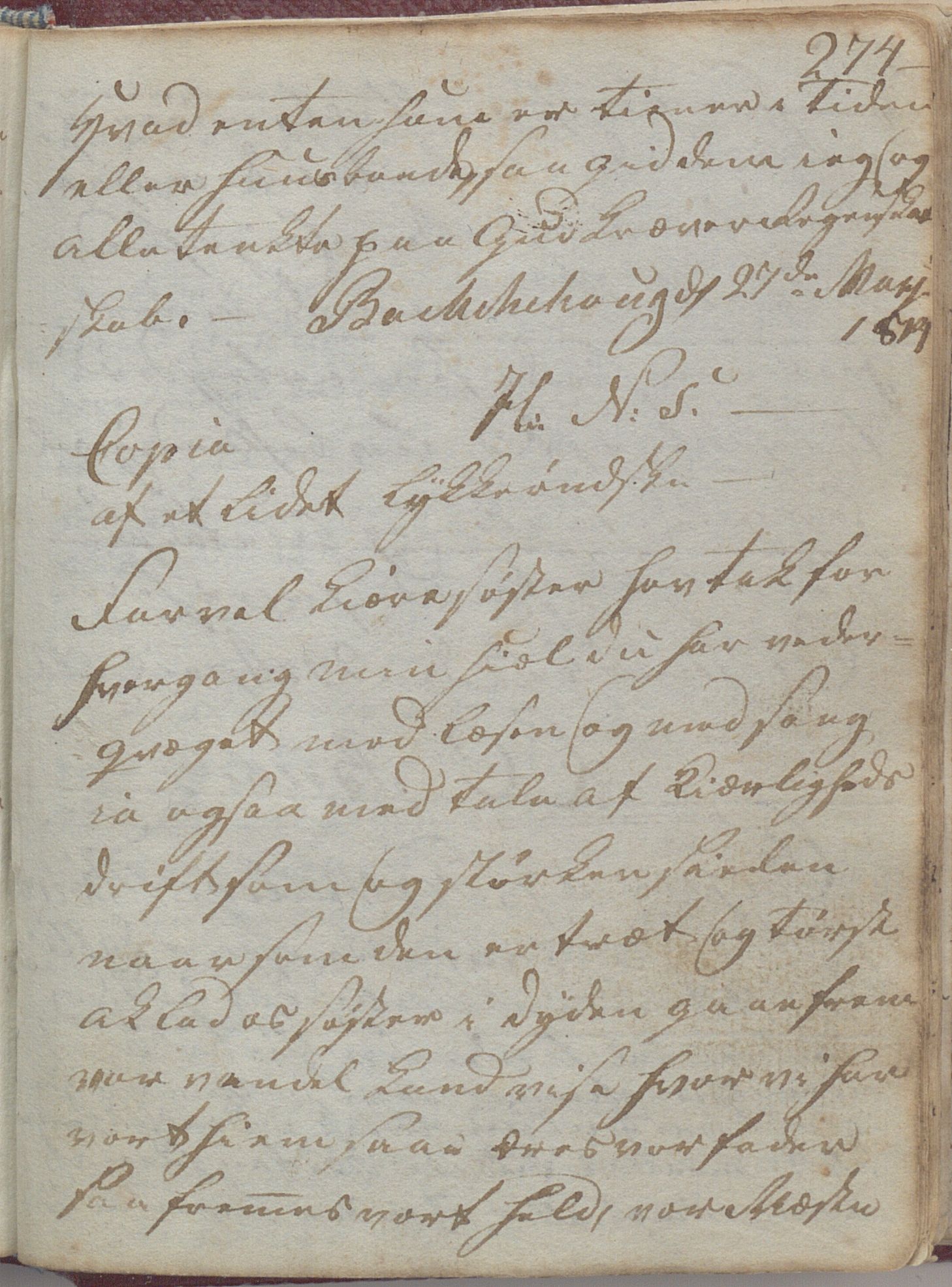 Heggtveitsamlingen, TMF/A-1007/H/L0047/0005: Kopibøker, brev etc.  / "MF I"(Kopibok frå Heggtveits samling), 1800-1823, p. 274