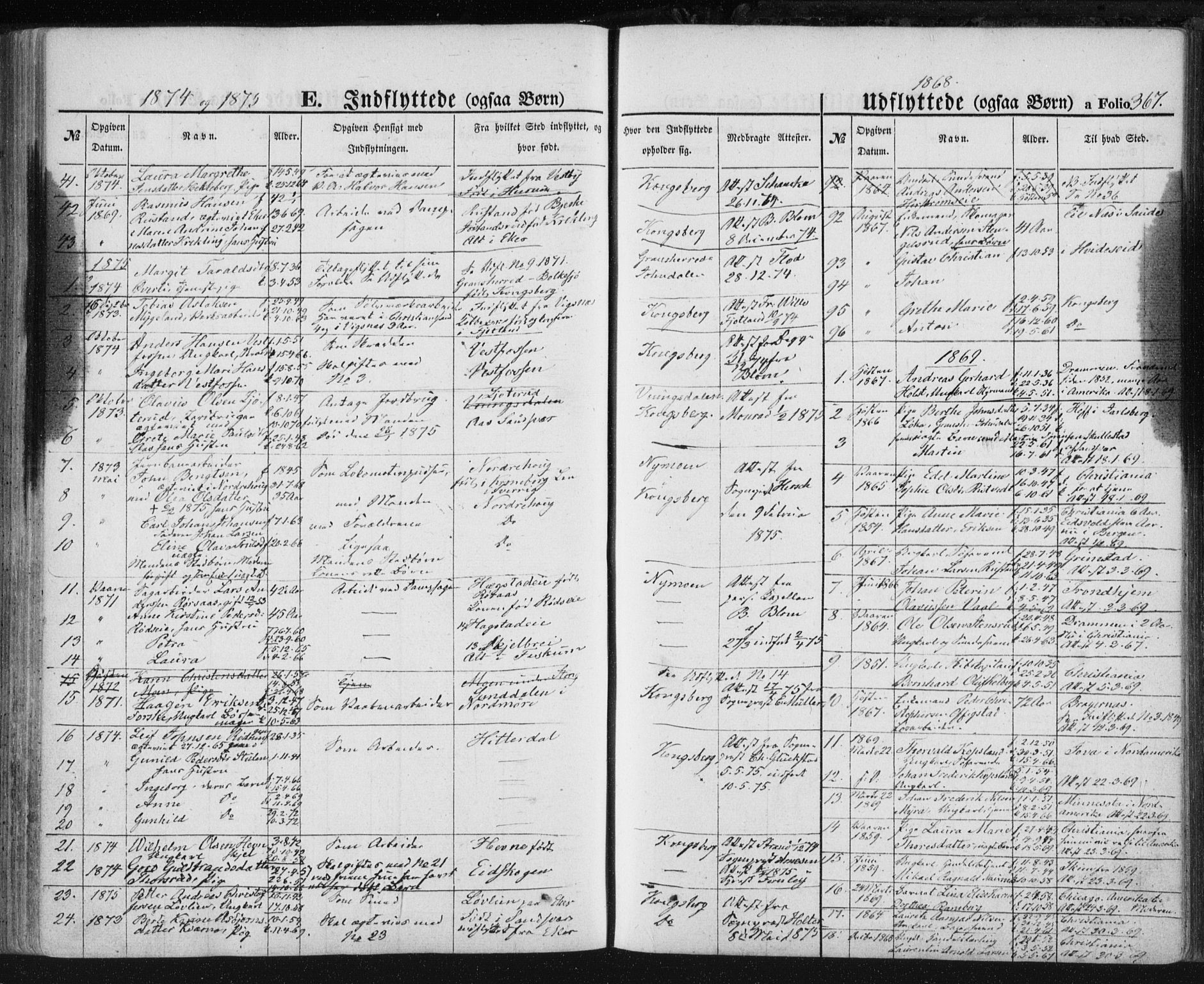 Kongsberg kirkebøker, SAKO/A-22/F/Fa/L0010: Parish register (official) no. I 10, 1859-1875, p. 367