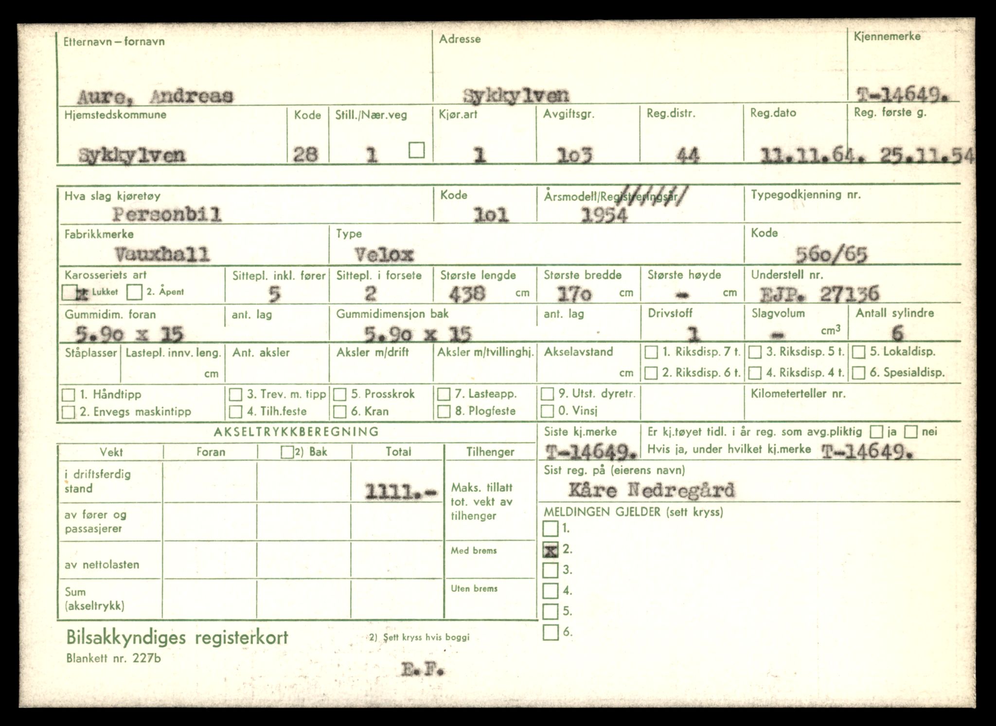 Møre og Romsdal vegkontor - Ålesund trafikkstasjon, AV/SAT-A-4099/F/Fe/L0047: Registreringskort for kjøretøy T 14580 - T 14720, 1927-1998, p. 1643