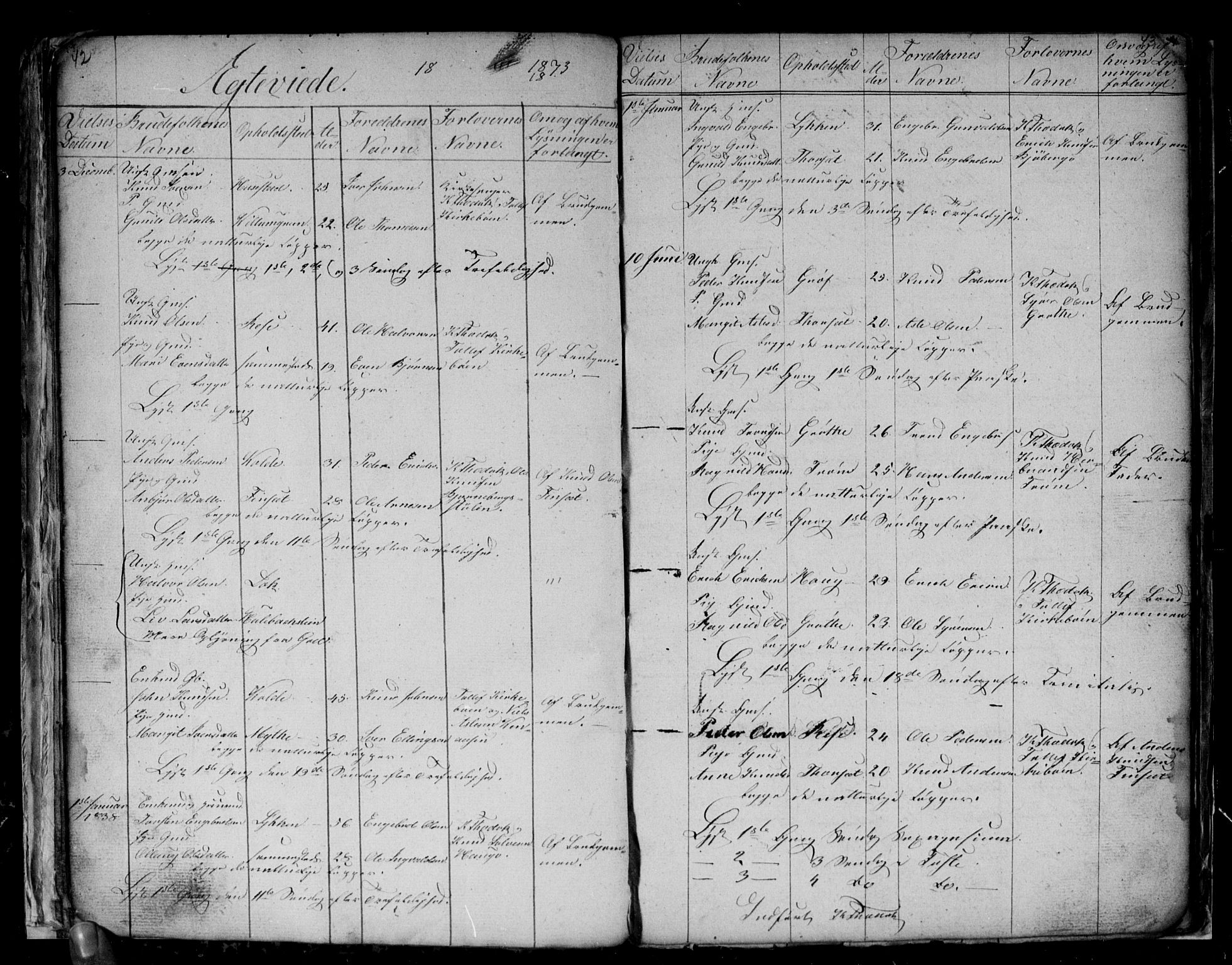 Gol kirkebøker, AV/SAKO-A-226/G/Gb/L0002: Parish register (copy) no. II 2, 1838-1844, p. 42-43