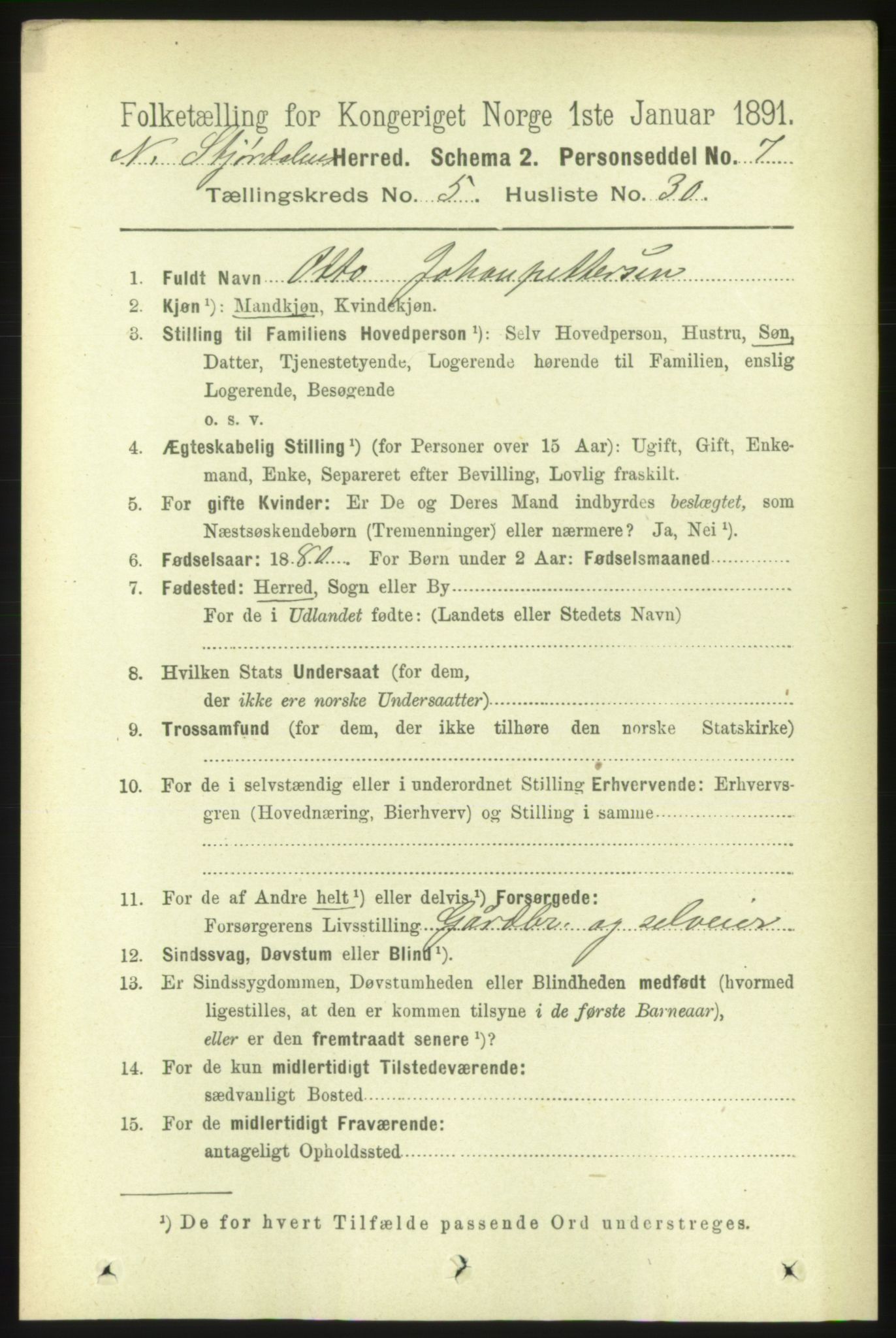 RA, 1891 census for 1714 Nedre Stjørdal, 1891, p. 2191