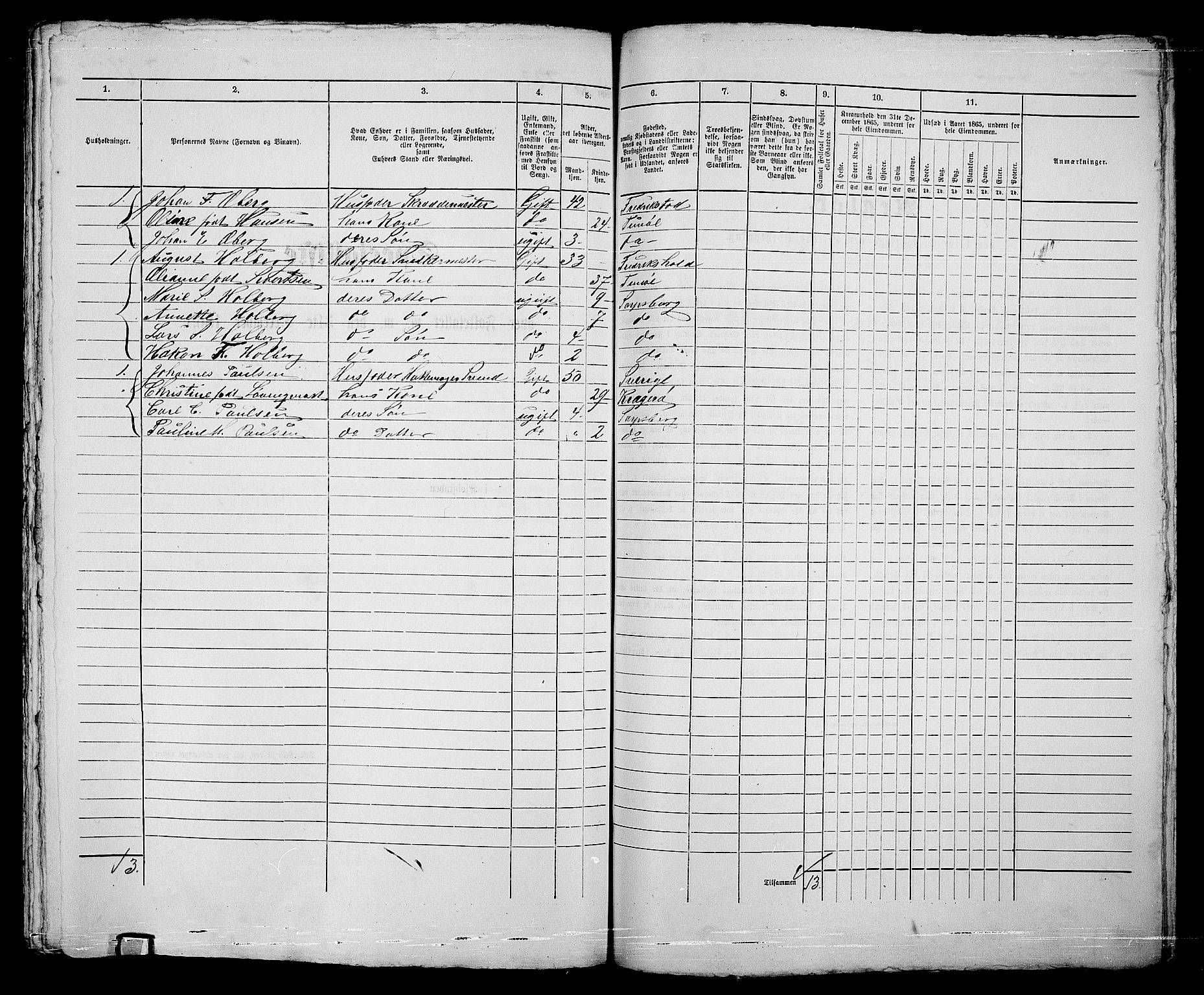 RA, 1865 census for Sarpsborg, 1865, p. 452