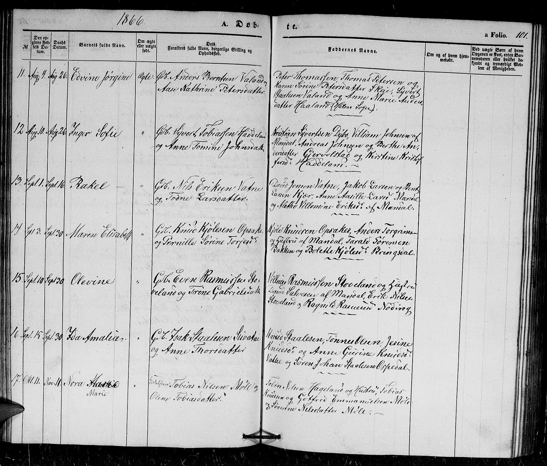 Holum sokneprestkontor, AV/SAK-1111-0022/F/Fb/Fba/L0003: Parish register (copy) no. B 3, 1850-1866, p. 101