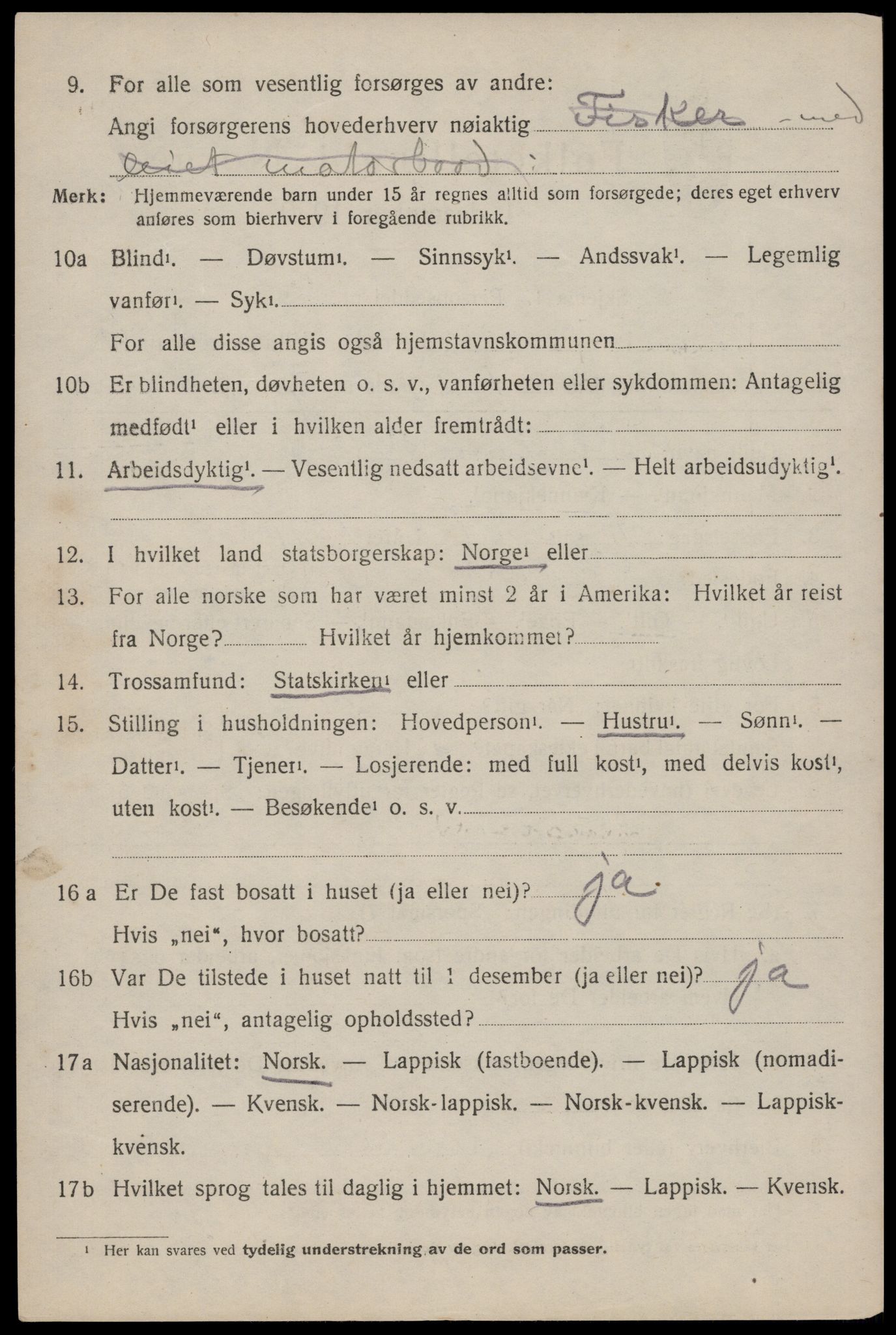 SAT, 1920 census for Værøy, 1920, p. 3648