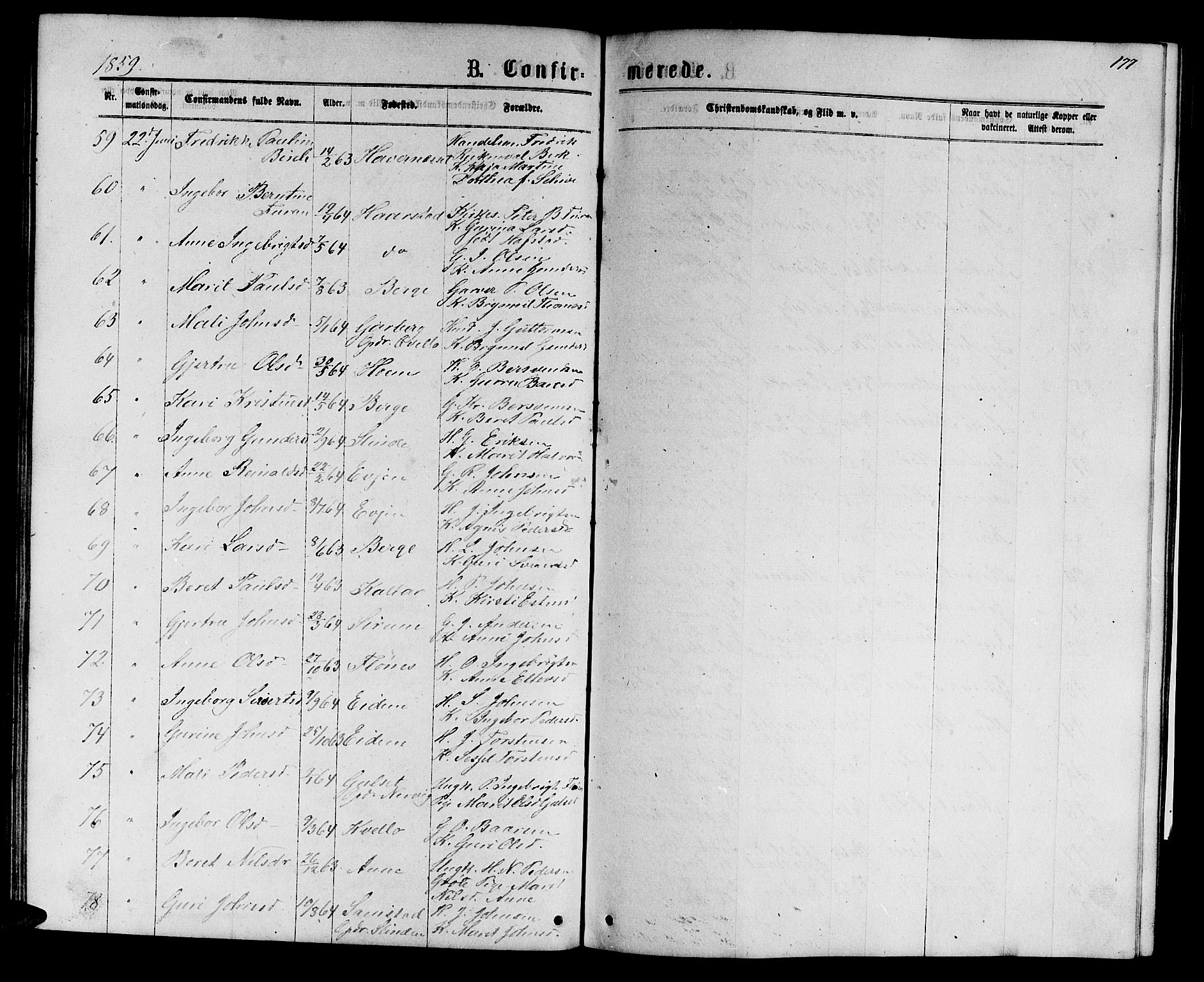 Ministerialprotokoller, klokkerbøker og fødselsregistre - Sør-Trøndelag, AV/SAT-A-1456/695/L1156: Parish register (copy) no. 695C07, 1869-1888, p. 177