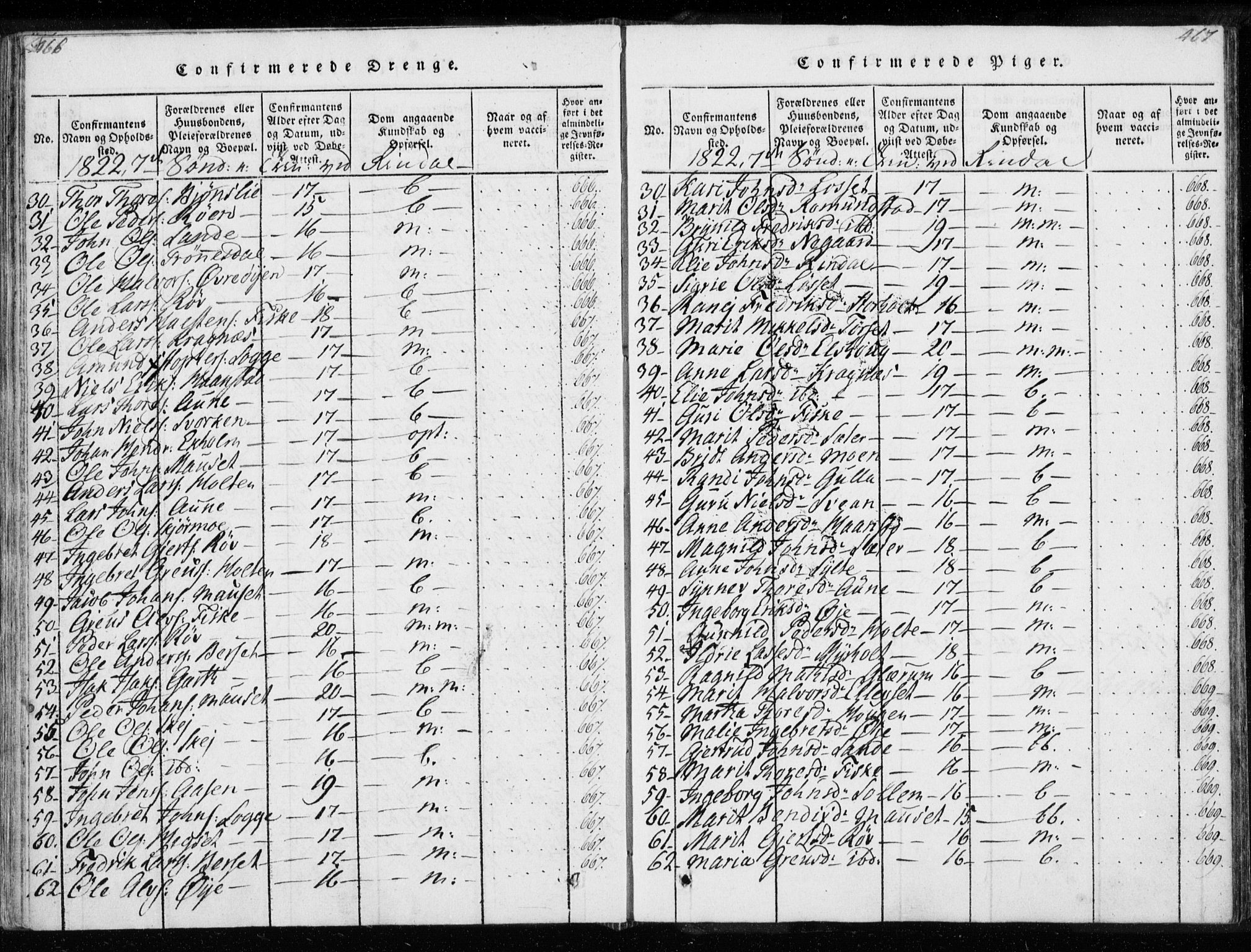 Ministerialprotokoller, klokkerbøker og fødselsregistre - Møre og Romsdal, AV/SAT-A-1454/595/L1041: Parish register (official) no. 595A03, 1819-1829, p. 466-467