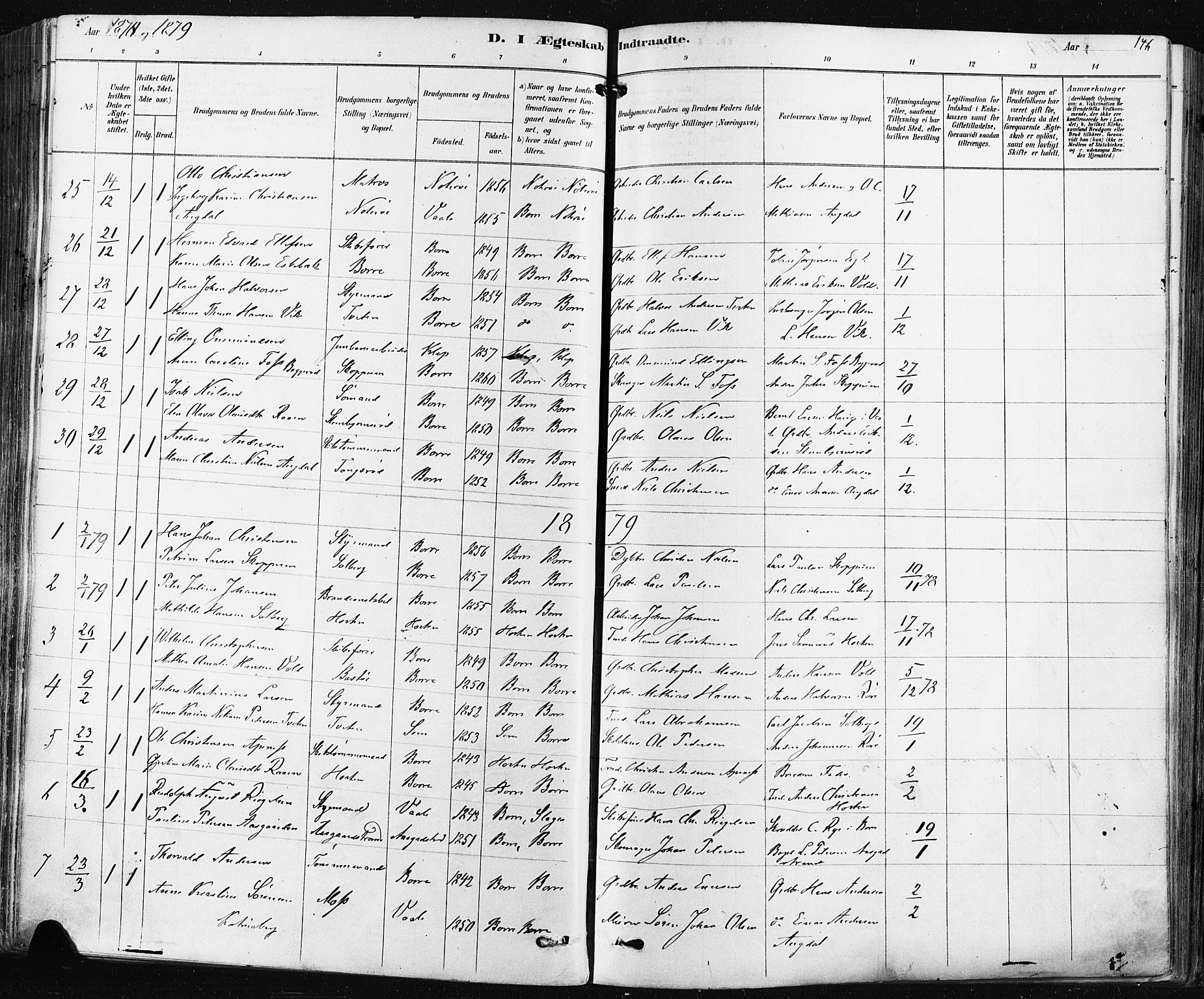 Borre kirkebøker, AV/SAKO-A-338/F/Fa/L0009: Parish register (official) no. I 9, 1878-1896, p. 146