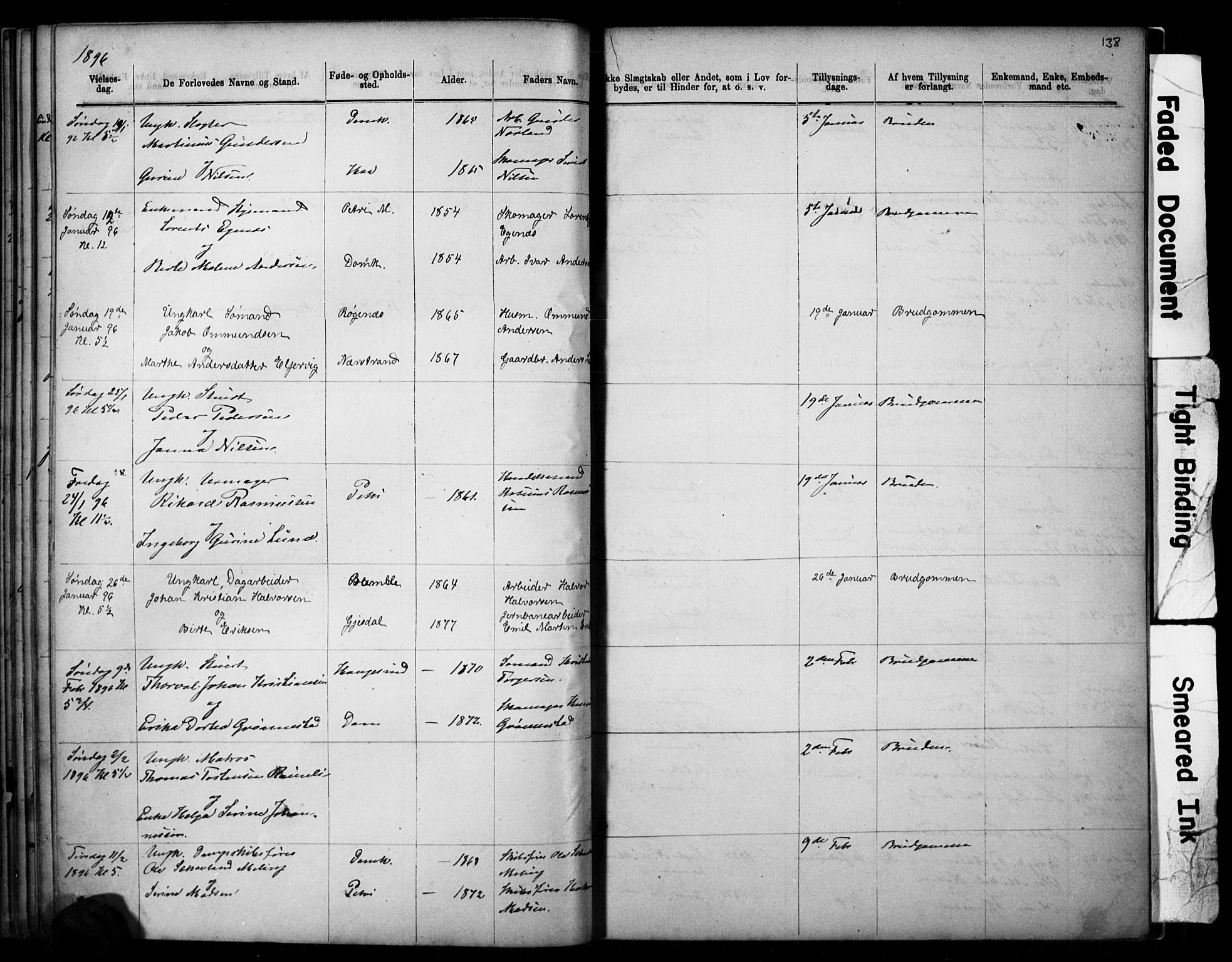 Domkirken sokneprestkontor, SAST/A-101812/001/30/30BB/L0014: Parish register (copy) no. B 14, 1875-1902, p. 138