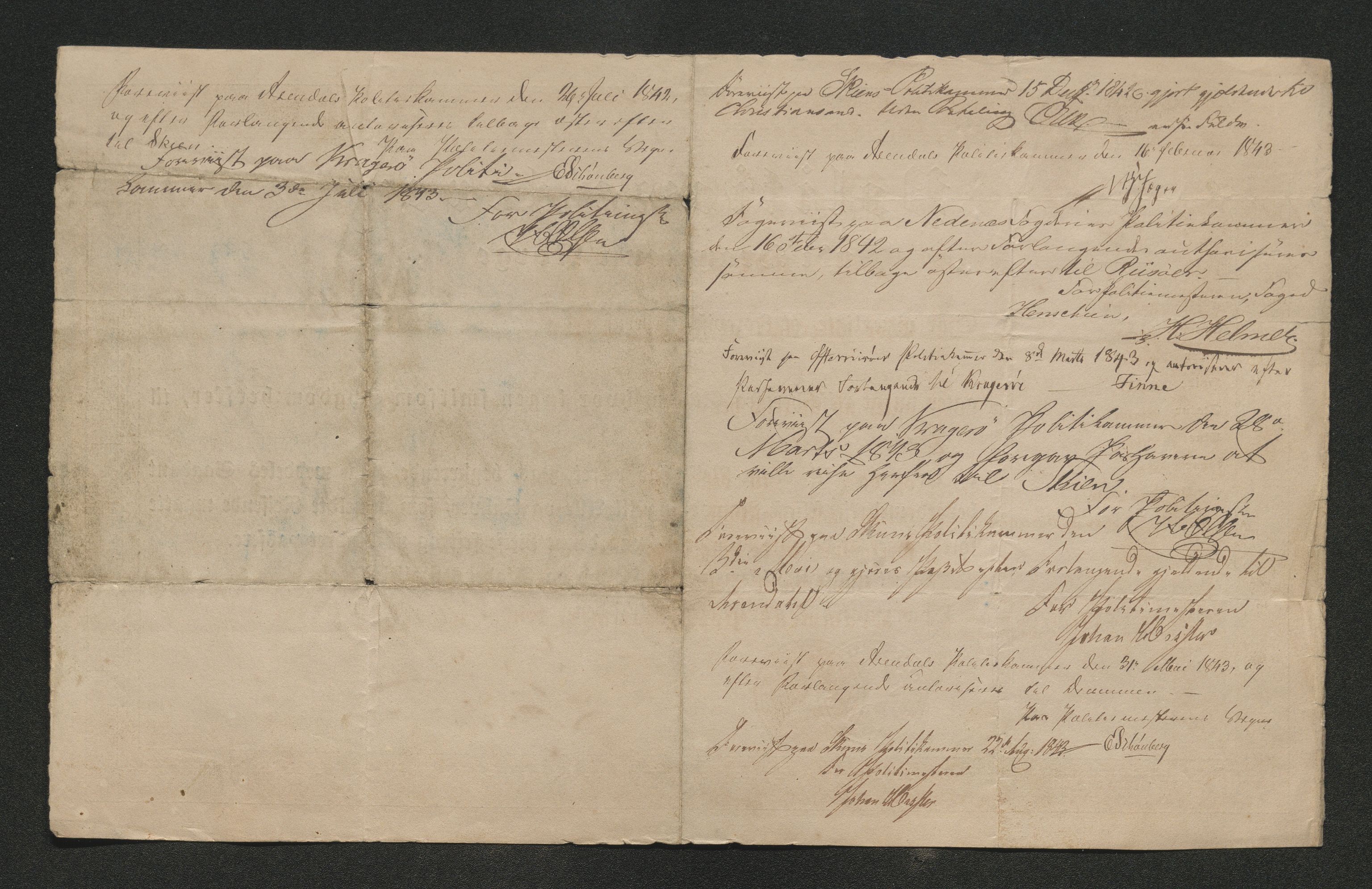 Drammen politikammer, SAKO/A-623/I/Ia/Iab/L0007: Innleverte pass, 1843-1844, p. 274