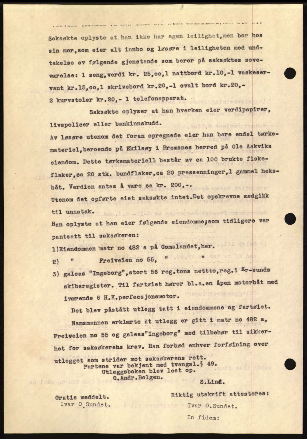 Kristiansund byfogd, AV/SAT-A-4587/A/27: Mortgage book no. 26, 1931-1933, Deed date: 11.11.1932