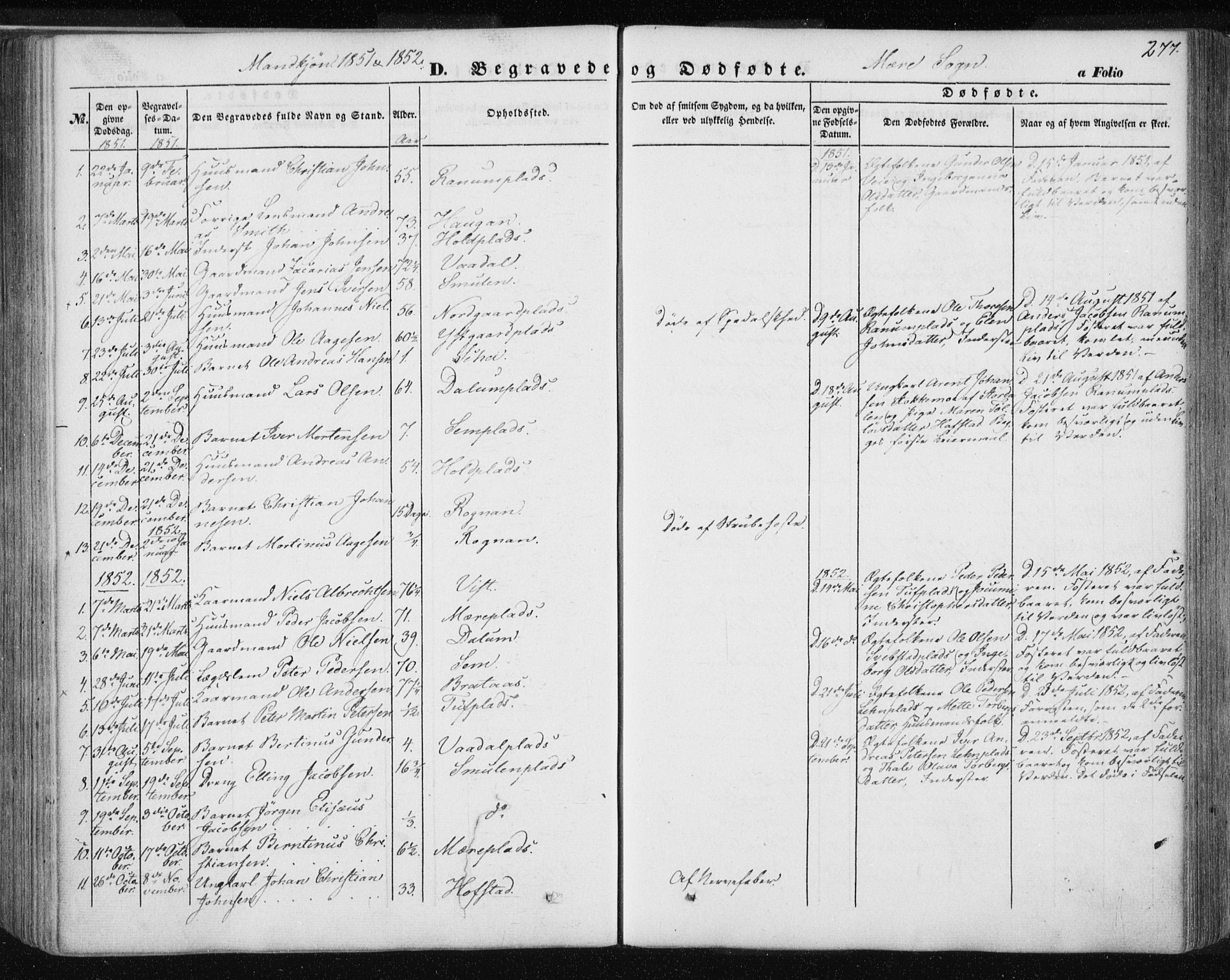 Ministerialprotokoller, klokkerbøker og fødselsregistre - Nord-Trøndelag, SAT/A-1458/735/L0342: Parish register (official) no. 735A07 /1, 1849-1862, p. 277