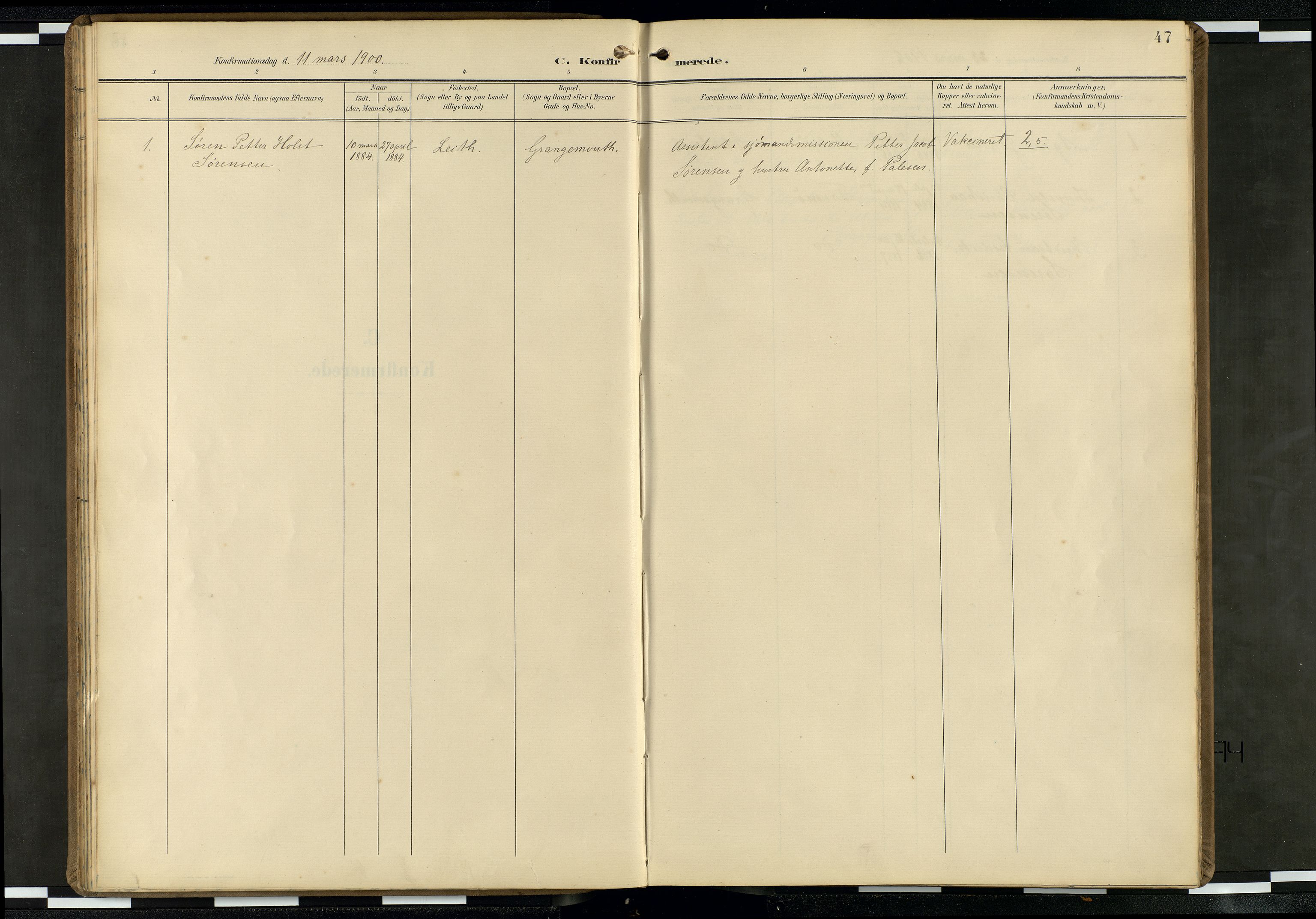 Den norske sjømannsmisjon i utlandet/Skotske havner (Leith, Glasgow), SAB/SAB/PA-0100/H/Ha/Haa/L0004: Parish register (official) no. A 4, 1899-1949, p. 46b-47a