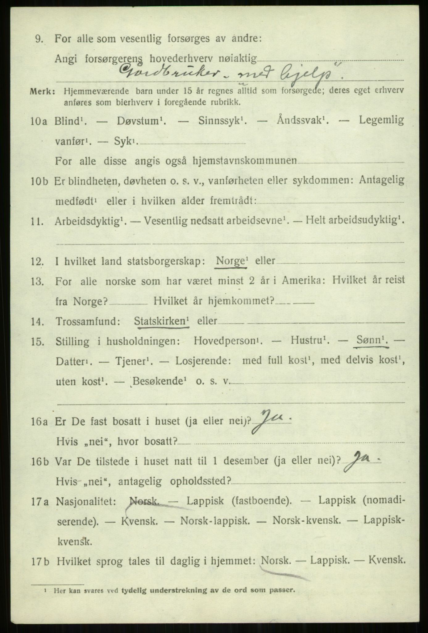 SATØ, 1920 census for Bardu, 1920, p. 2720