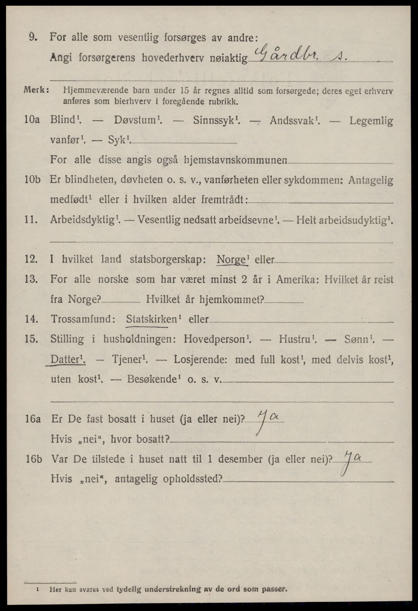 SAT, 1920 census for Rindal, 1920, p. 3527