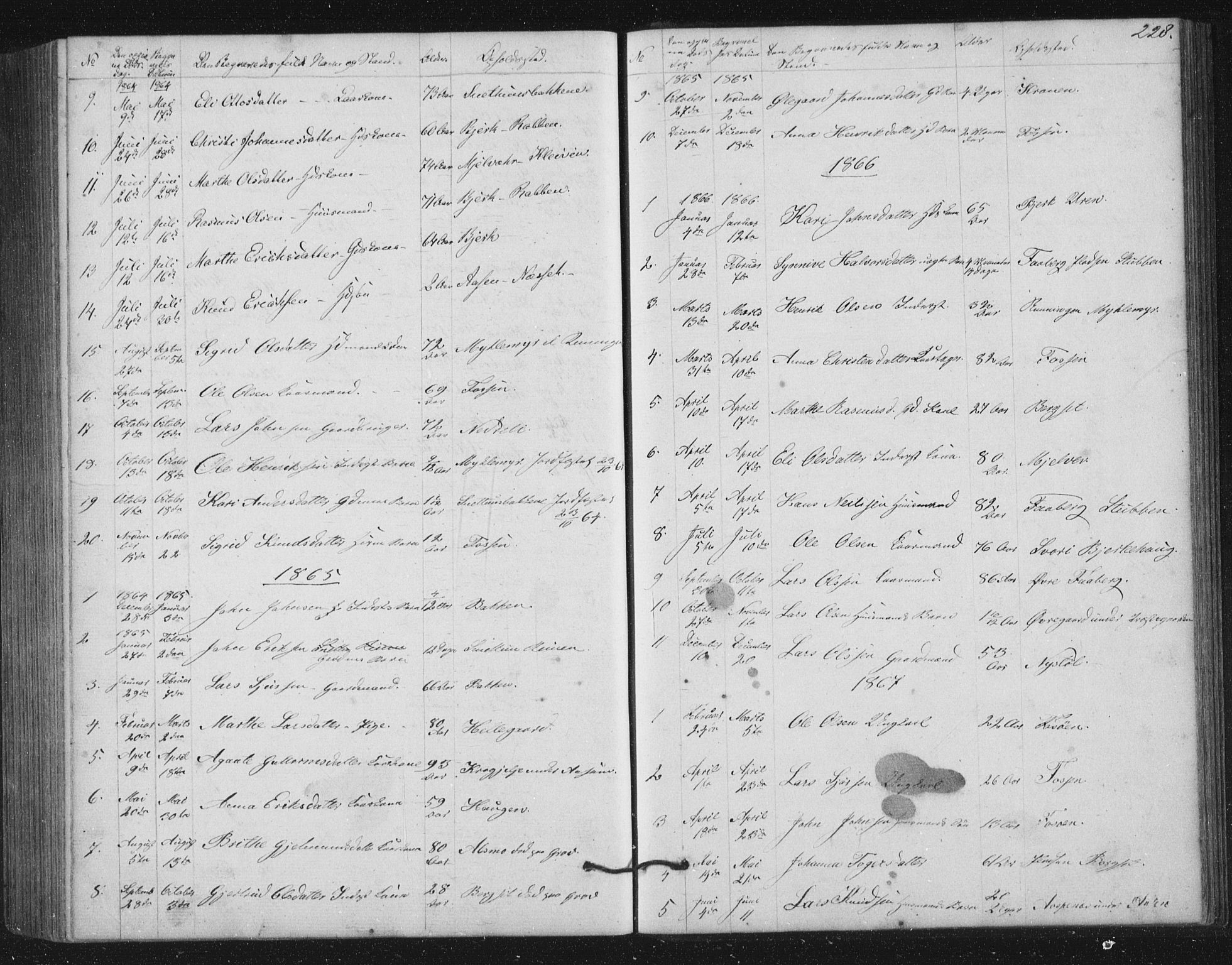 Jostedal sokneprestembete, AV/SAB-A-80601/H/Hab/Haba/L0001: Parish register (copy) no. A 1, 1861-1906, p. 228