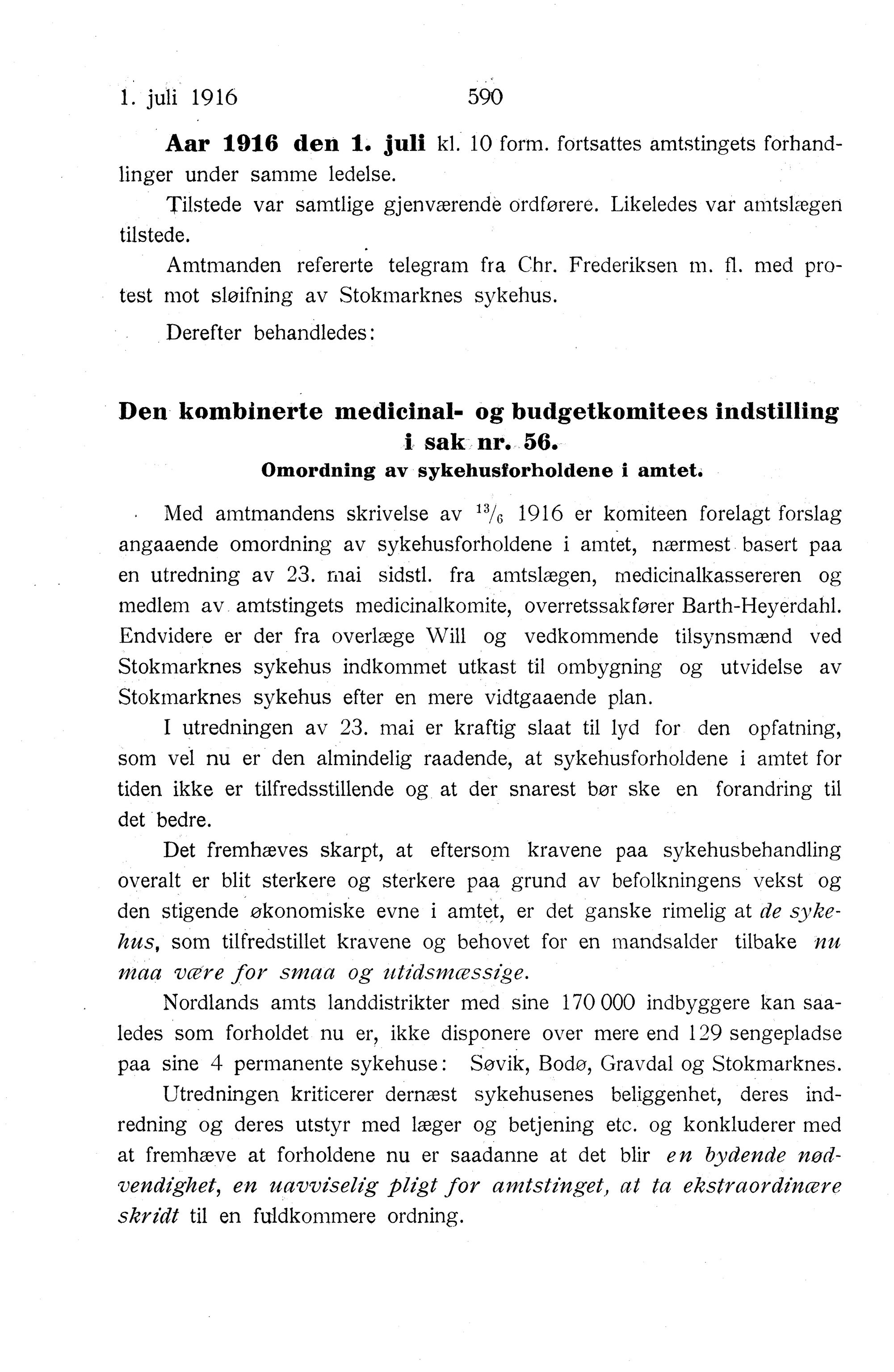 Nordland Fylkeskommune. Fylkestinget, AIN/NFK-17/176/A/Ac/L0039: Fylkestingsforhandlinger 1916, 1916, p. 590