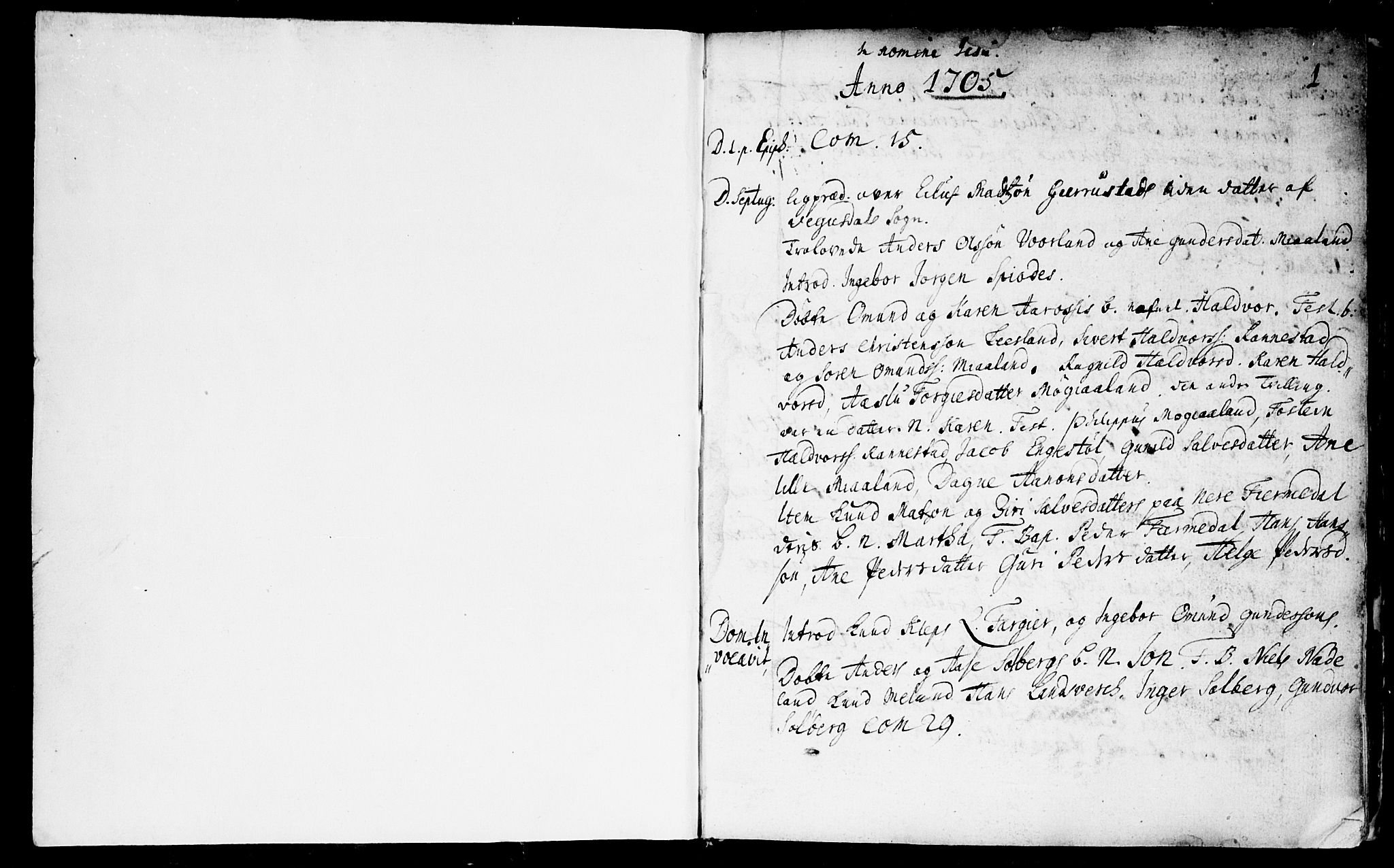 Evje sokneprestkontor, SAK/1111-0008/F/Fa/Fac/L0001: Parish register (official) no. A 1, 1705-1764, p. 0-1