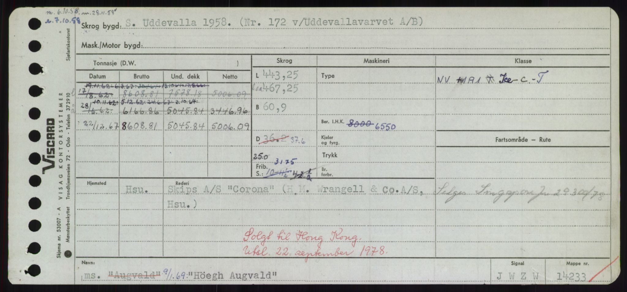 Sjøfartsdirektoratet med forløpere, Skipsmålingen, RA/S-1627/H/Hd/L0017: Fartøy, Holi-Hå, p. 255