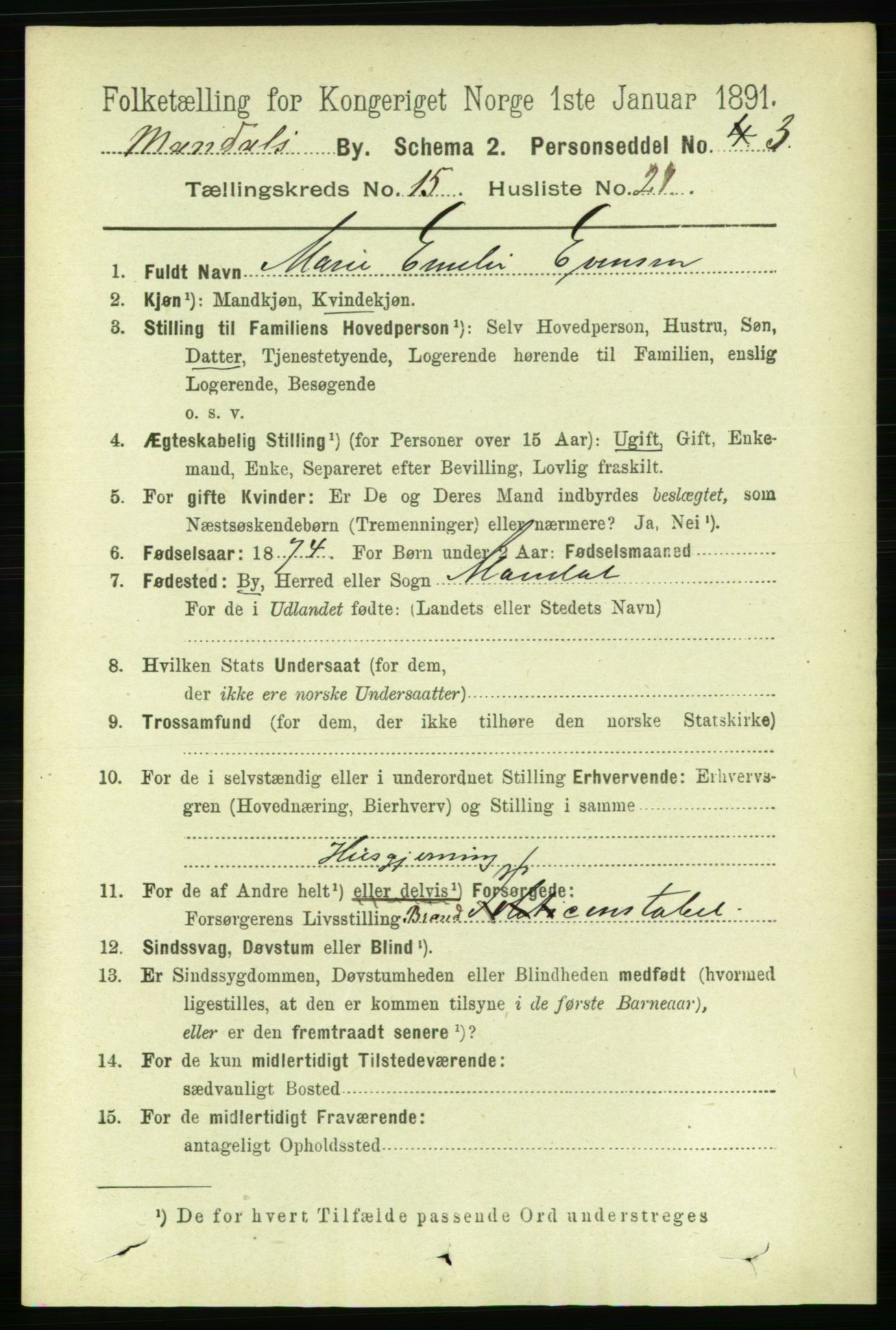 RA, 1891 census for 1002 Mandal, 1891, p. 3449