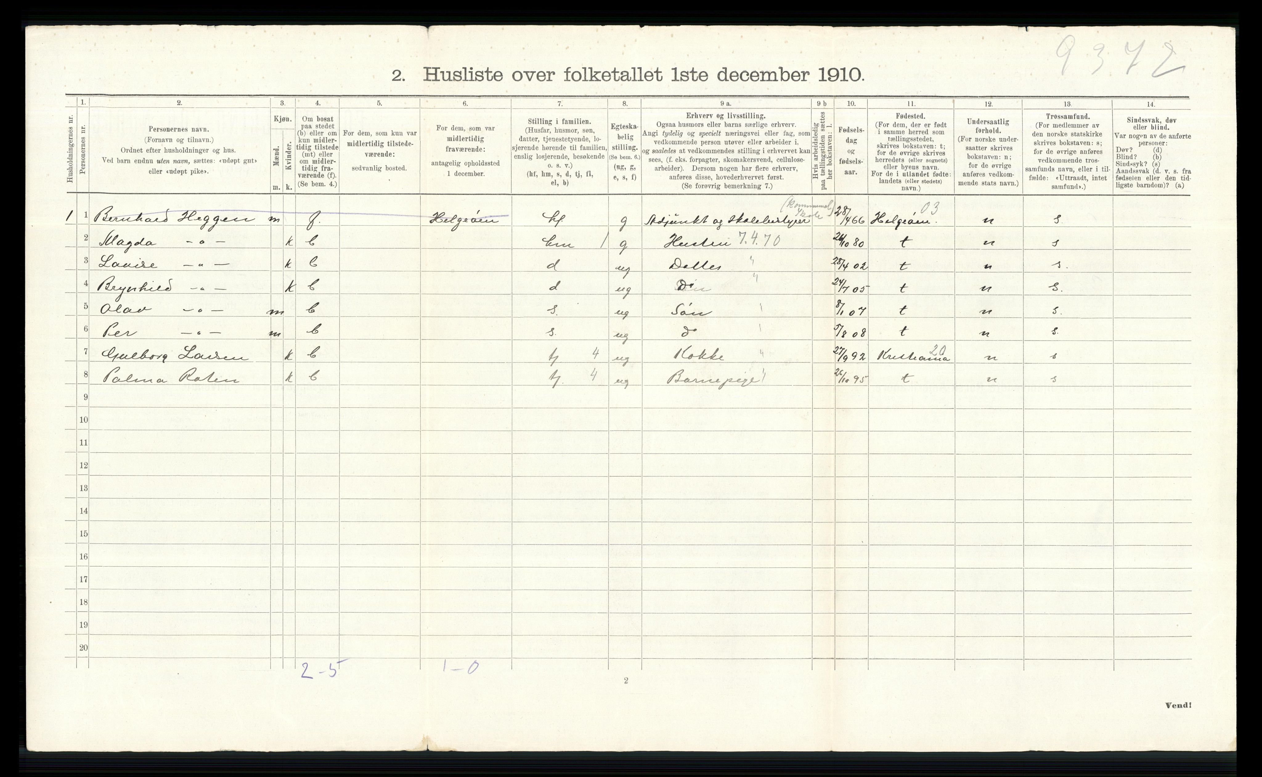 RA, 1910 census for Østre Toten, 1910, p. 2026