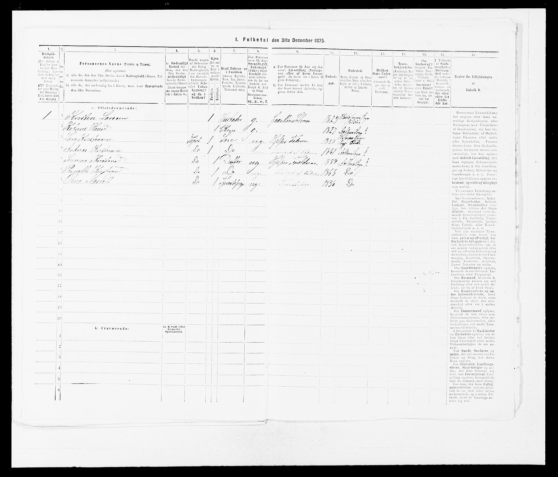 SAB, 1875 census for 1431P Jølster, 1875, p. 693