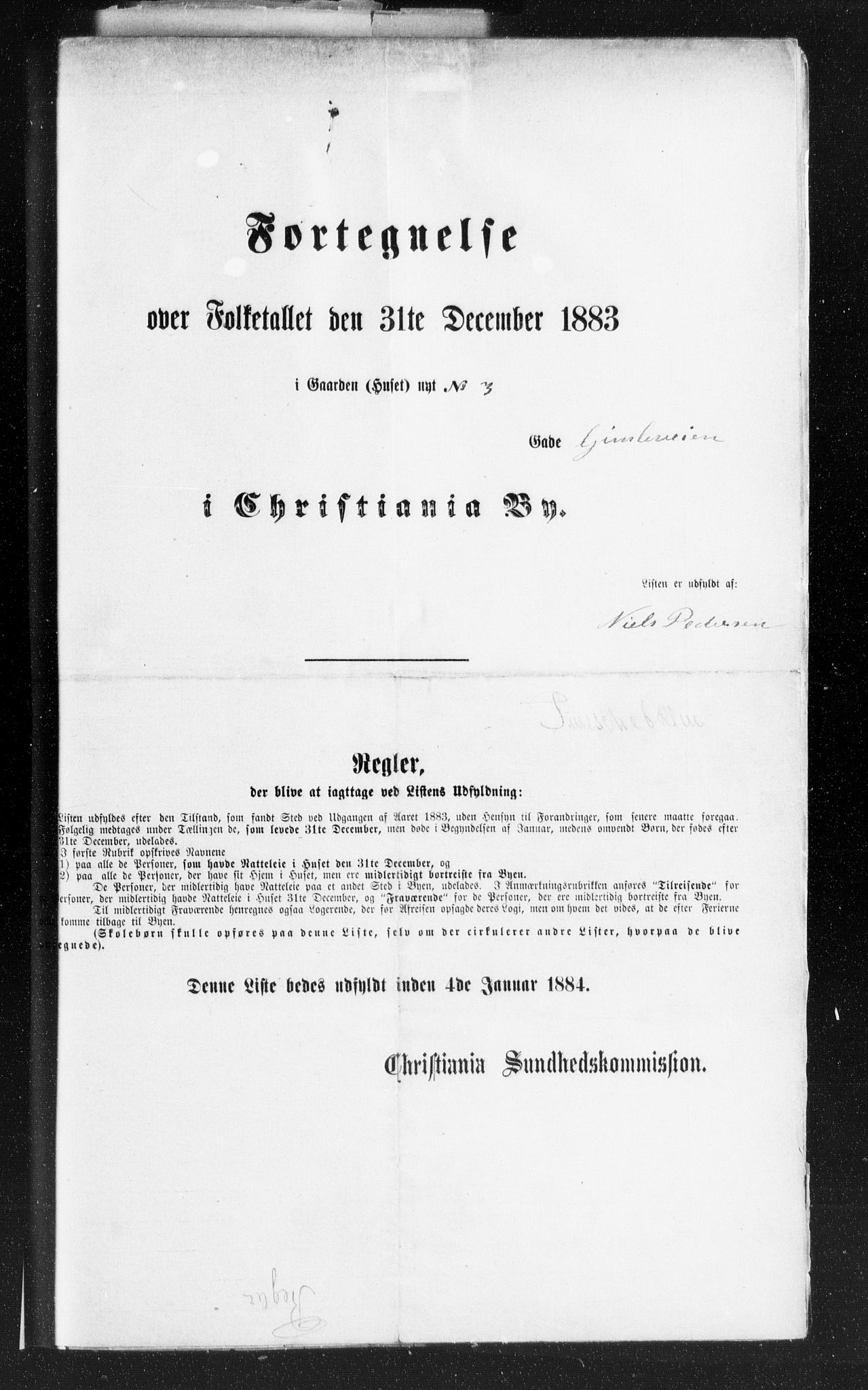 OBA, Municipal Census 1883 for Kristiania, 1883, p. 1192