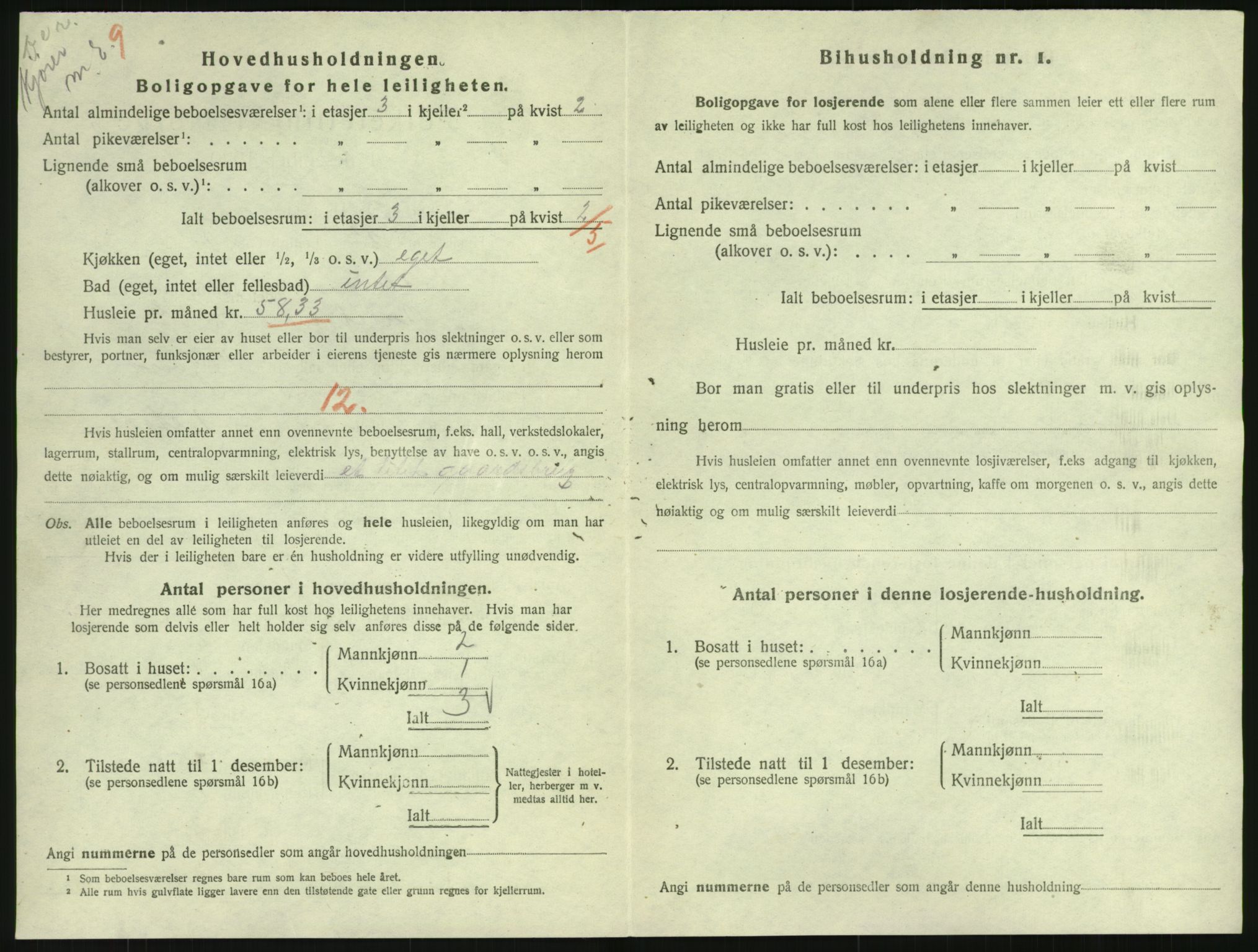 SAK, 1920 census for Lillesand, 1920, p. 494