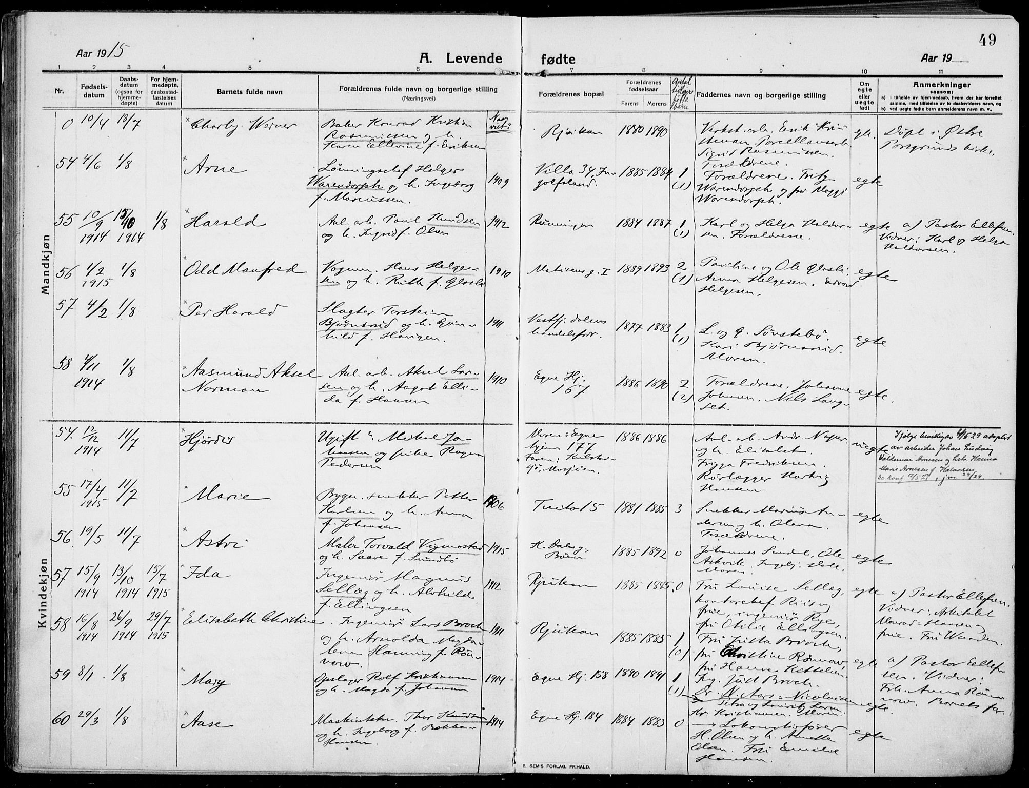 Rjukan kirkebøker, AV/SAKO-A-294/F/Fa/L0002: Parish register (official) no. 2, 1912-1917, p. 49