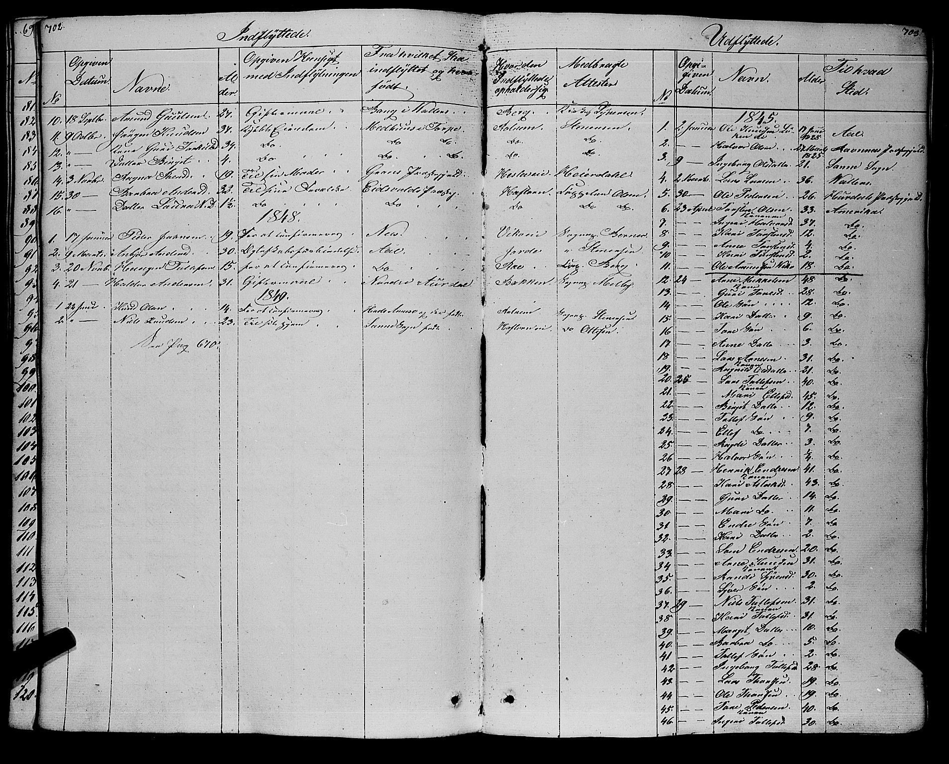 Gol kirkebøker, SAKO/A-226/F/Fa/L0002: Parish register (official) no. I 2, 1837-1863, p. 702-703
