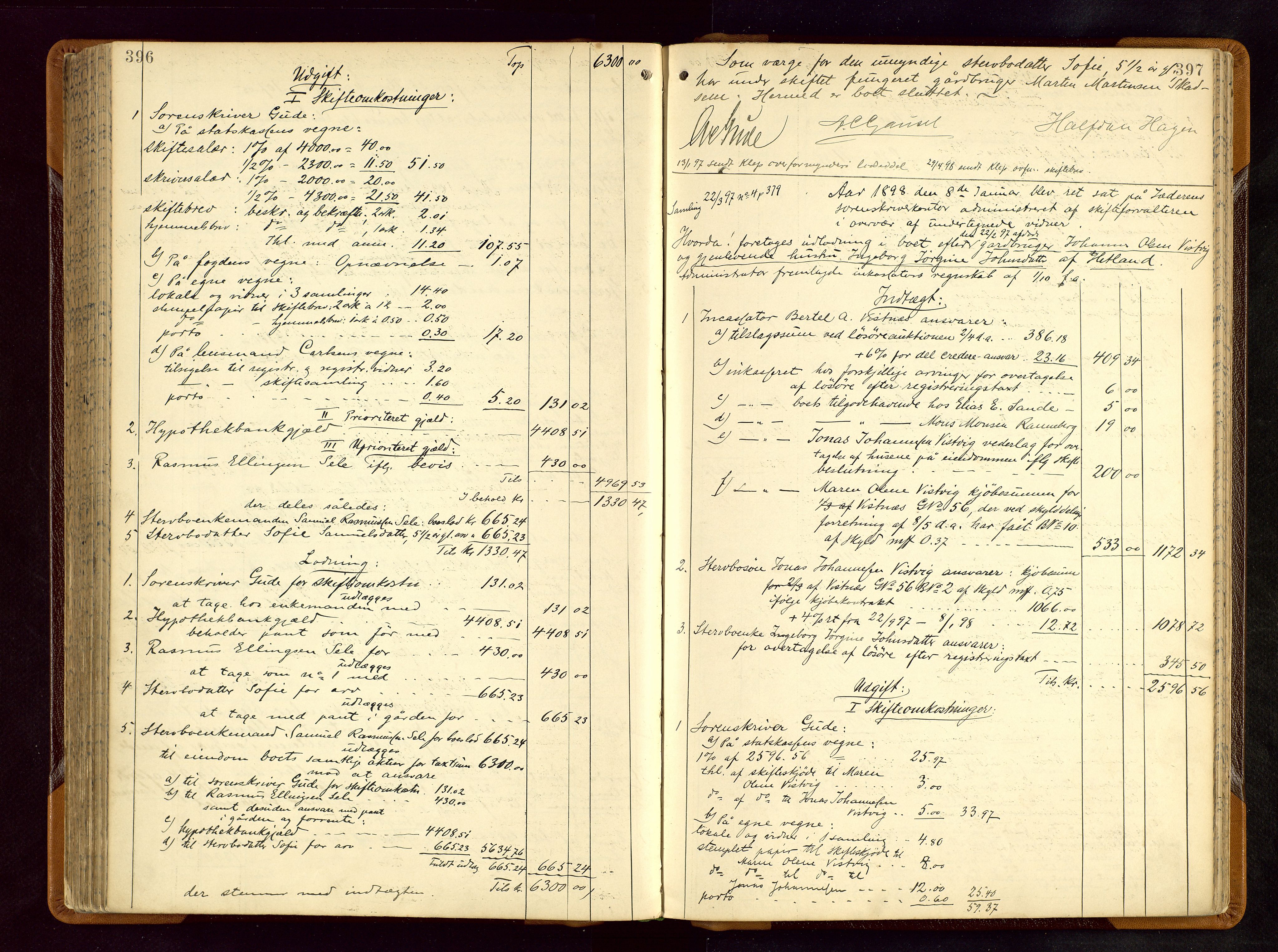 Jæren sorenskriveri, AV/SAST-A-100310/01/5/50/50BB/L0005: SKIFTEUTLODNINGSPROTOKOLL, 1893-1900, p. 396-397