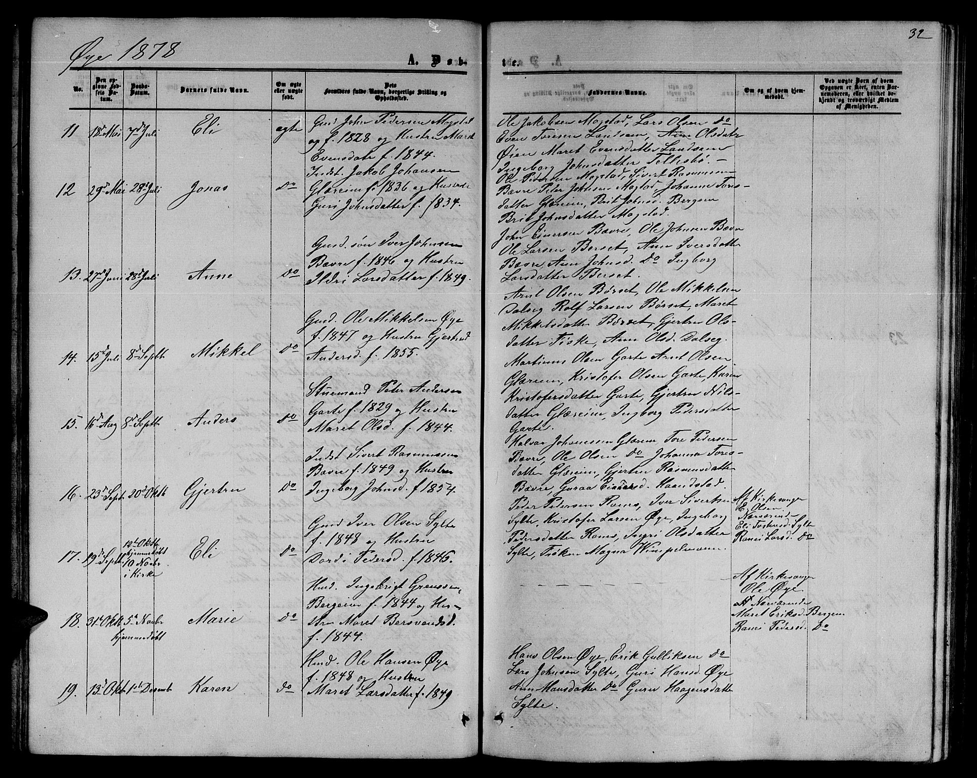 Ministerialprotokoller, klokkerbøker og fødselsregistre - Møre og Romsdal, SAT/A-1454/595/L1051: Parish register (copy) no. 595C03, 1866-1891, p. 32