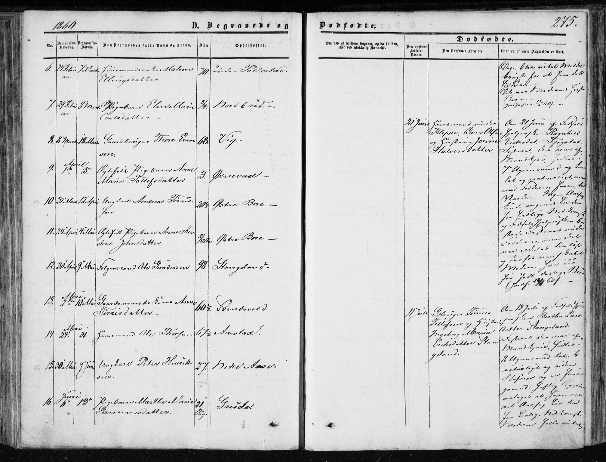 Klepp sokneprestkontor, AV/SAST-A-101803/001/3/30BA/L0005: Parish register (official) no. A 5, 1853-1870, p. 275