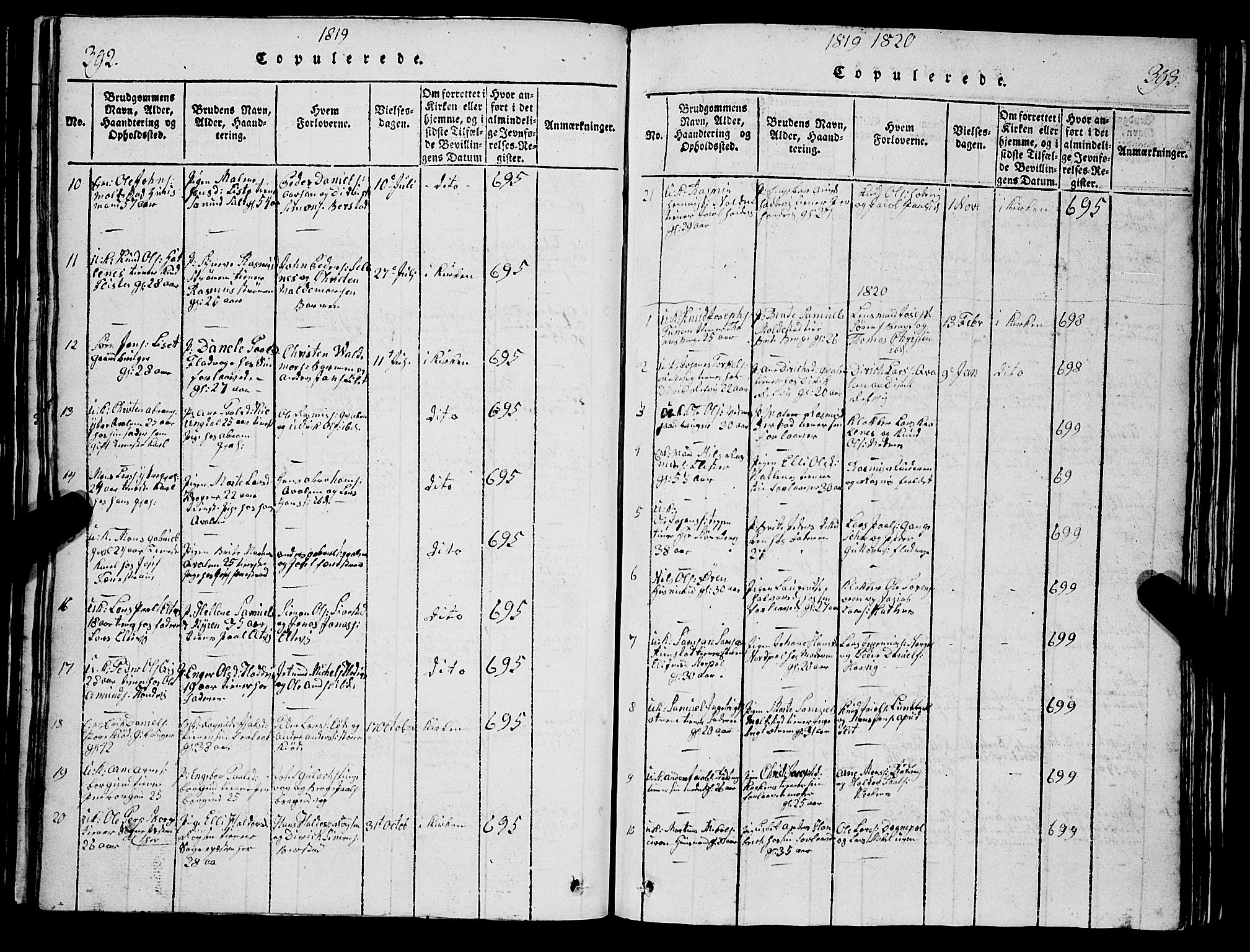 Selje sokneprestembete, AV/SAB-A-99938/H/Ha/Hab/Haba: Parish register (copy) no. A 1, 1816-1828, p. 392-393