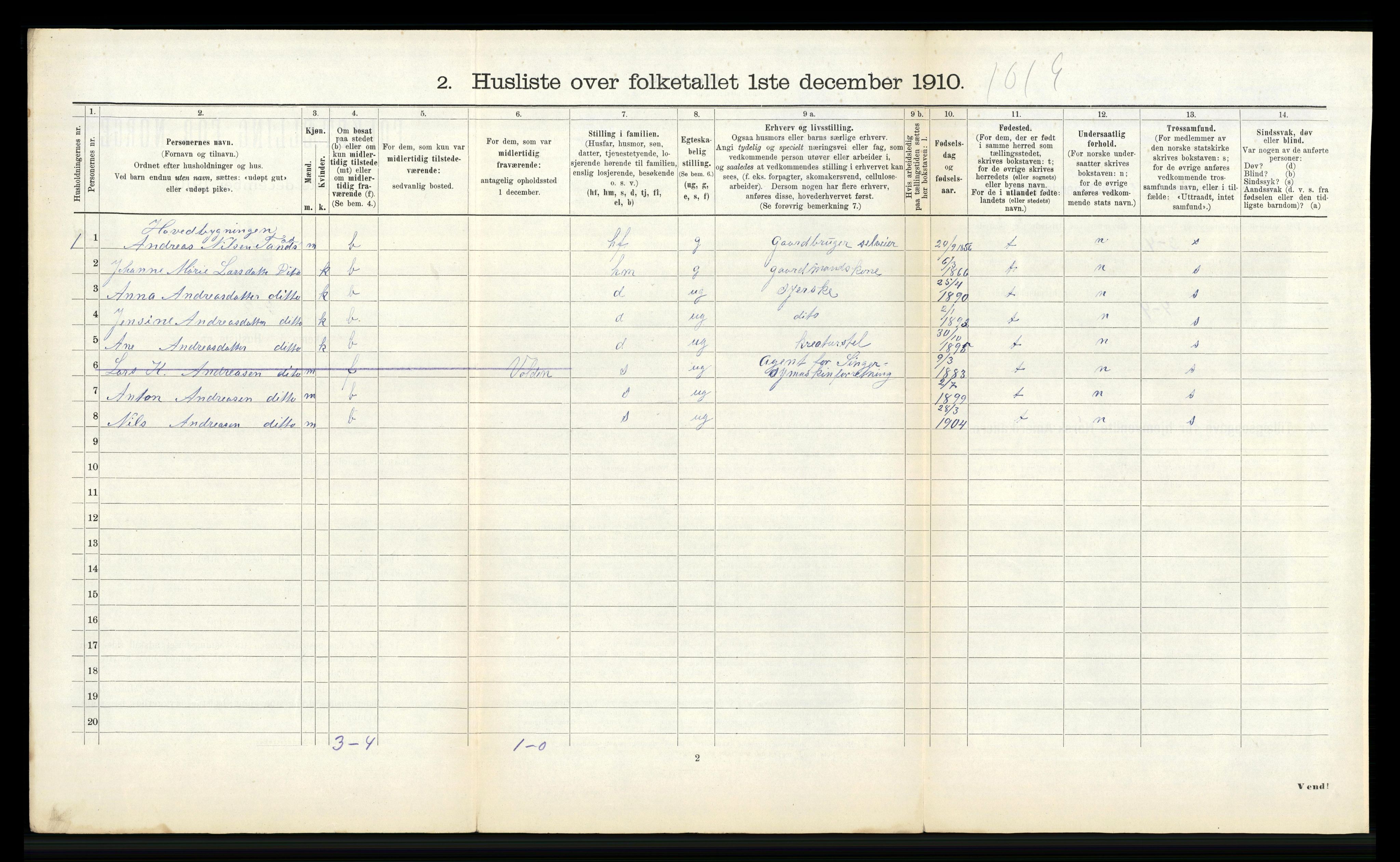 RA, 1910 census for Sykkylven, 1910, p. 406