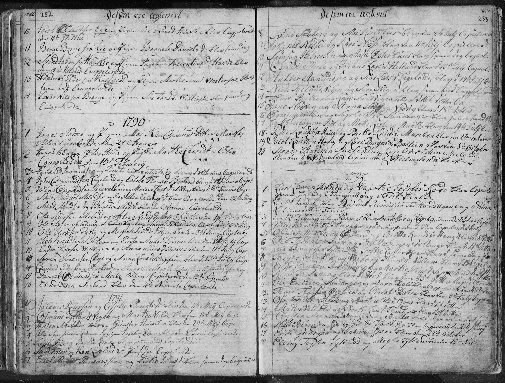 Hjelmeland sokneprestkontor, AV/SAST-A-101843/01/IV/L0001: Parish register (official) no. A 1, 1760-1799, p. 252-253