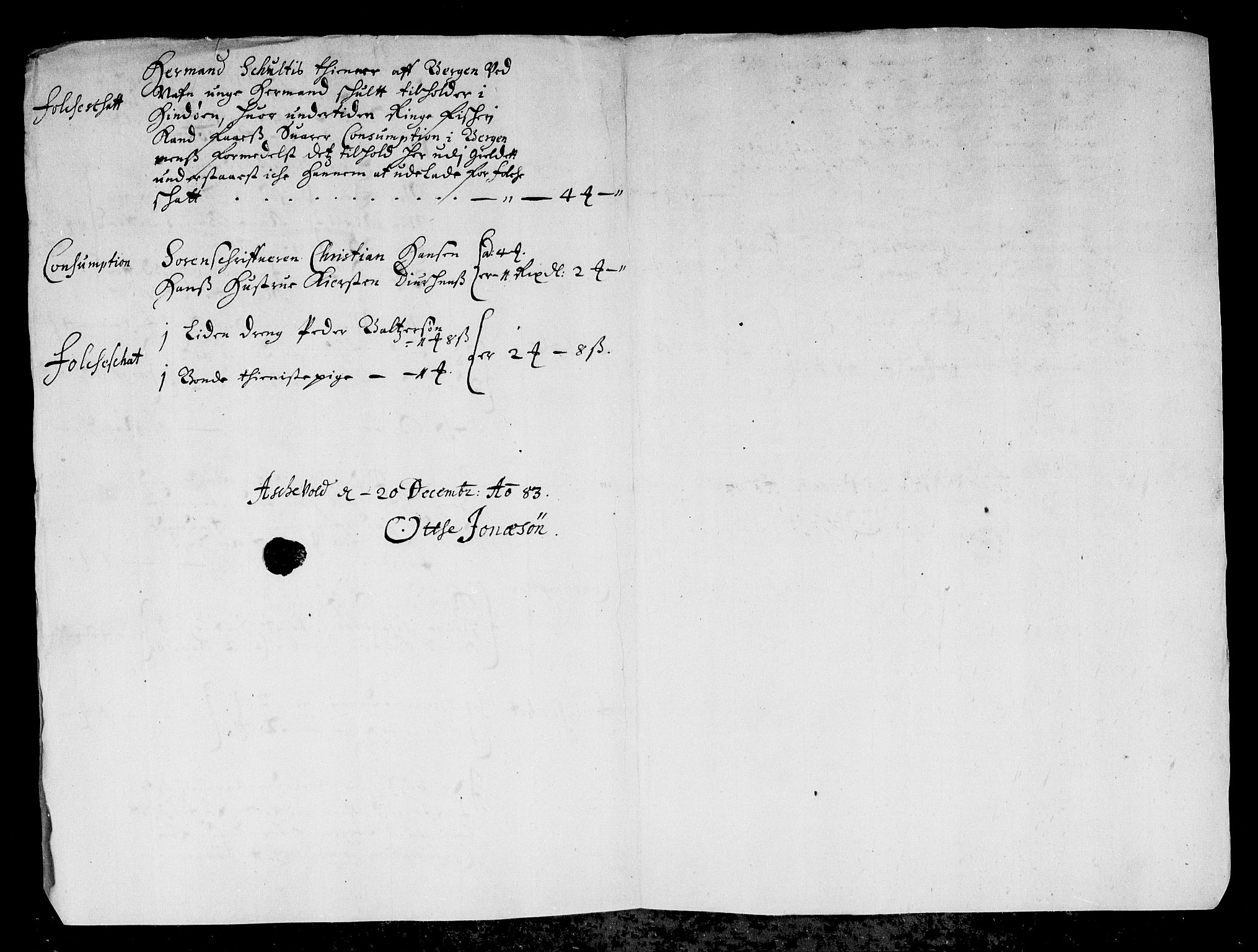 Rentekammeret inntil 1814, Reviderte regnskaper, Stiftamtstueregnskaper, Bergen stiftamt, AV/RA-EA-6043/R/Rc/L0067: Bergen stiftamt, 1672-1685