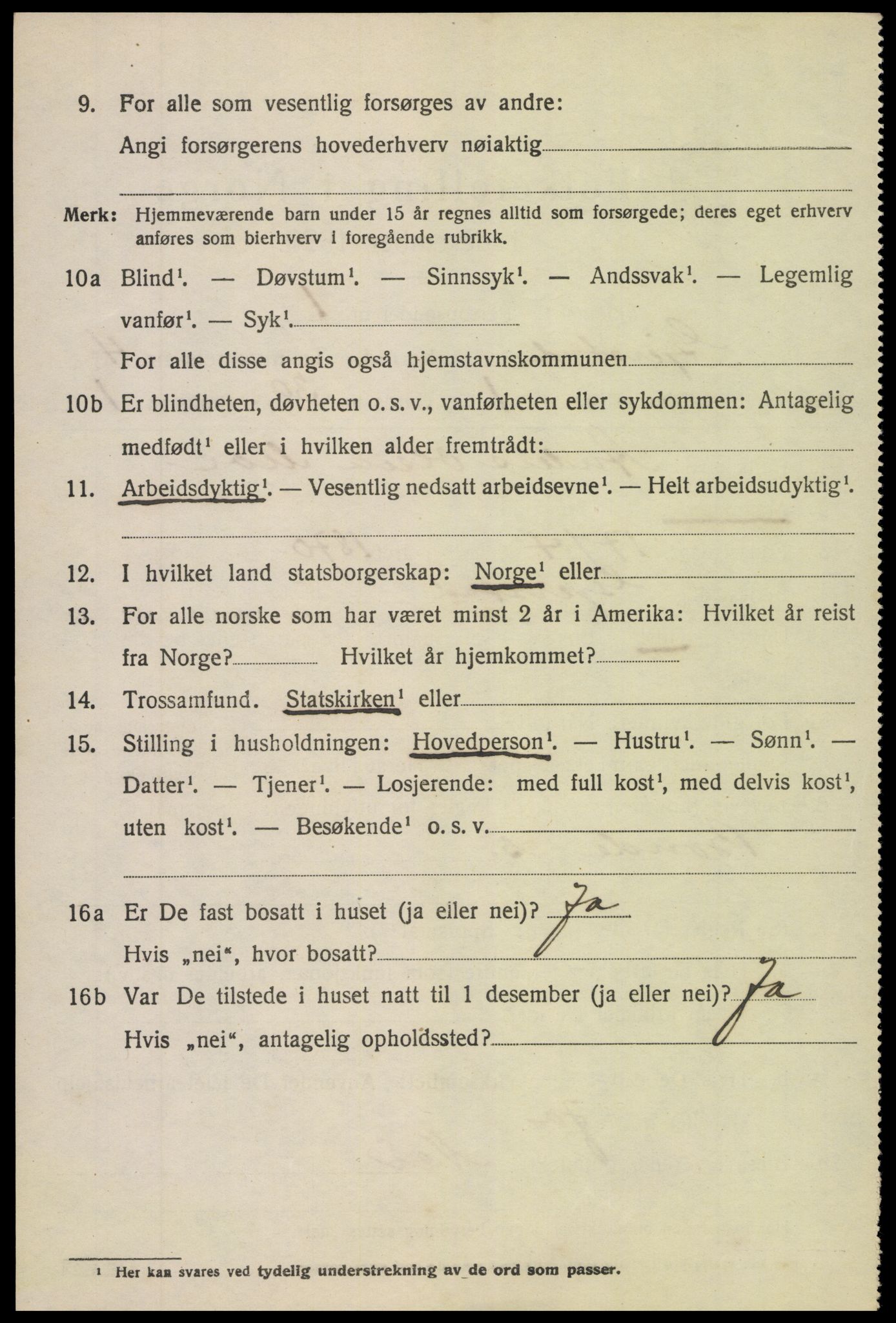 SAK, 1920 census for Gjerstad, 1920, p. 2706