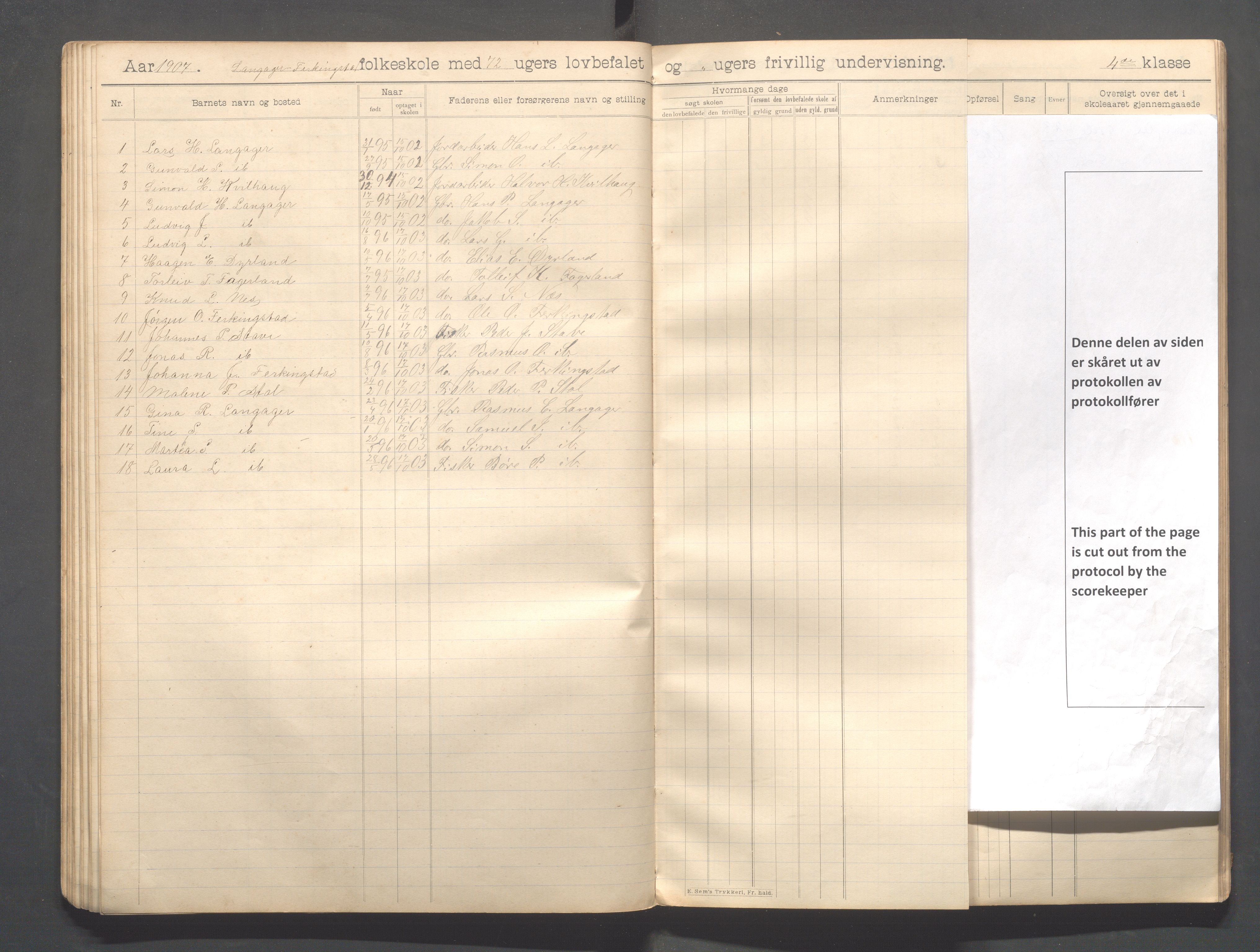 Skudenes kommune - Langåker - Ferkingstad skole, IKAR/A-303/H/L0002: Skoleprotokoll 1.-6. kl., 1903-1910, p. 53