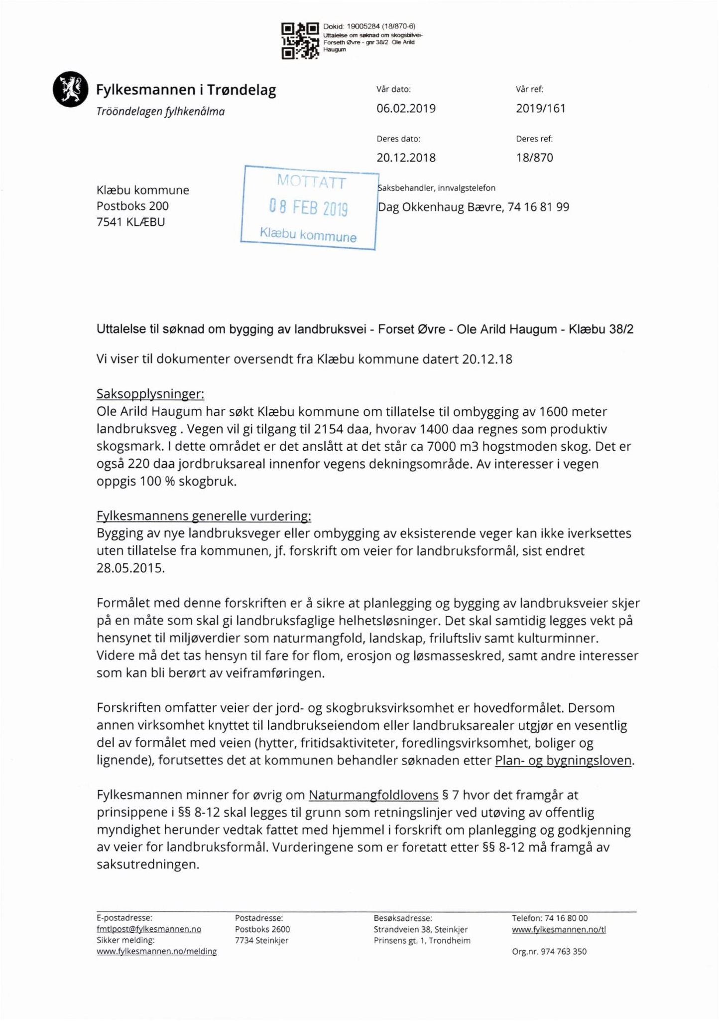 Klæbu Kommune, TRKO/KK/06-UM/L006: Utvalg for miljø - Møtedokumenter 2019, 2019, p. 76