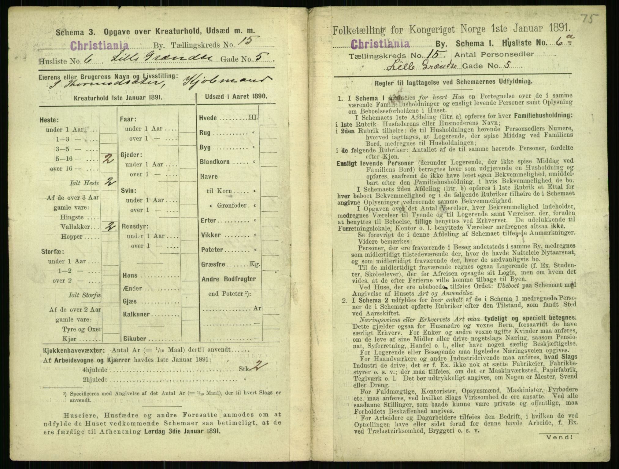 RA, 1891 census for 0301 Kristiania, 1891, p. 6821