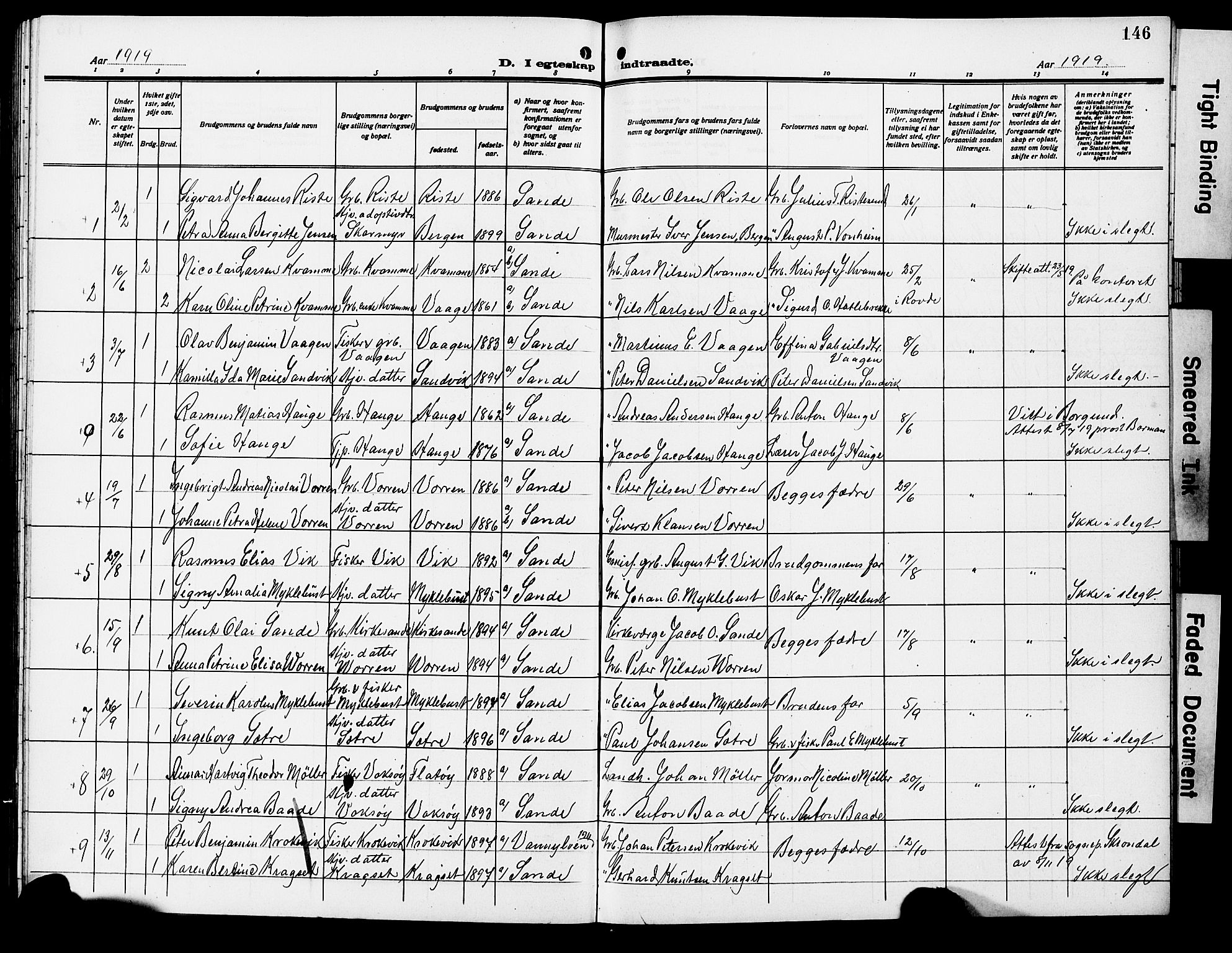 Ministerialprotokoller, klokkerbøker og fødselsregistre - Møre og Romsdal, AV/SAT-A-1454/503/L0050: Parish register (copy) no. 503C05, 1909-1922, p. 146