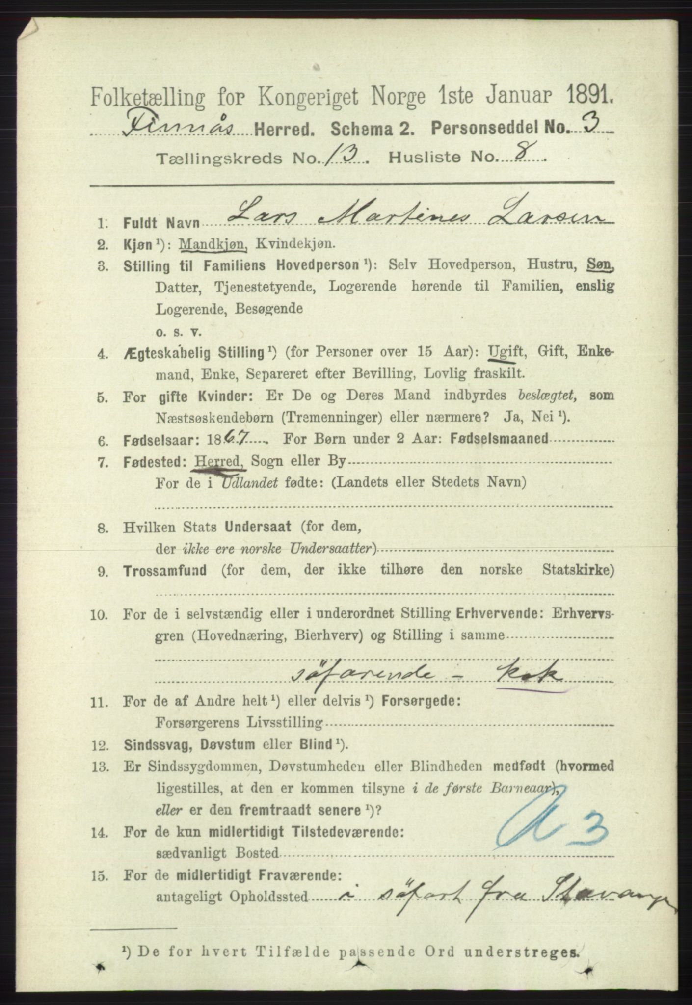 RA, 1891 census for 1218 Finnås, 1891, p. 5643