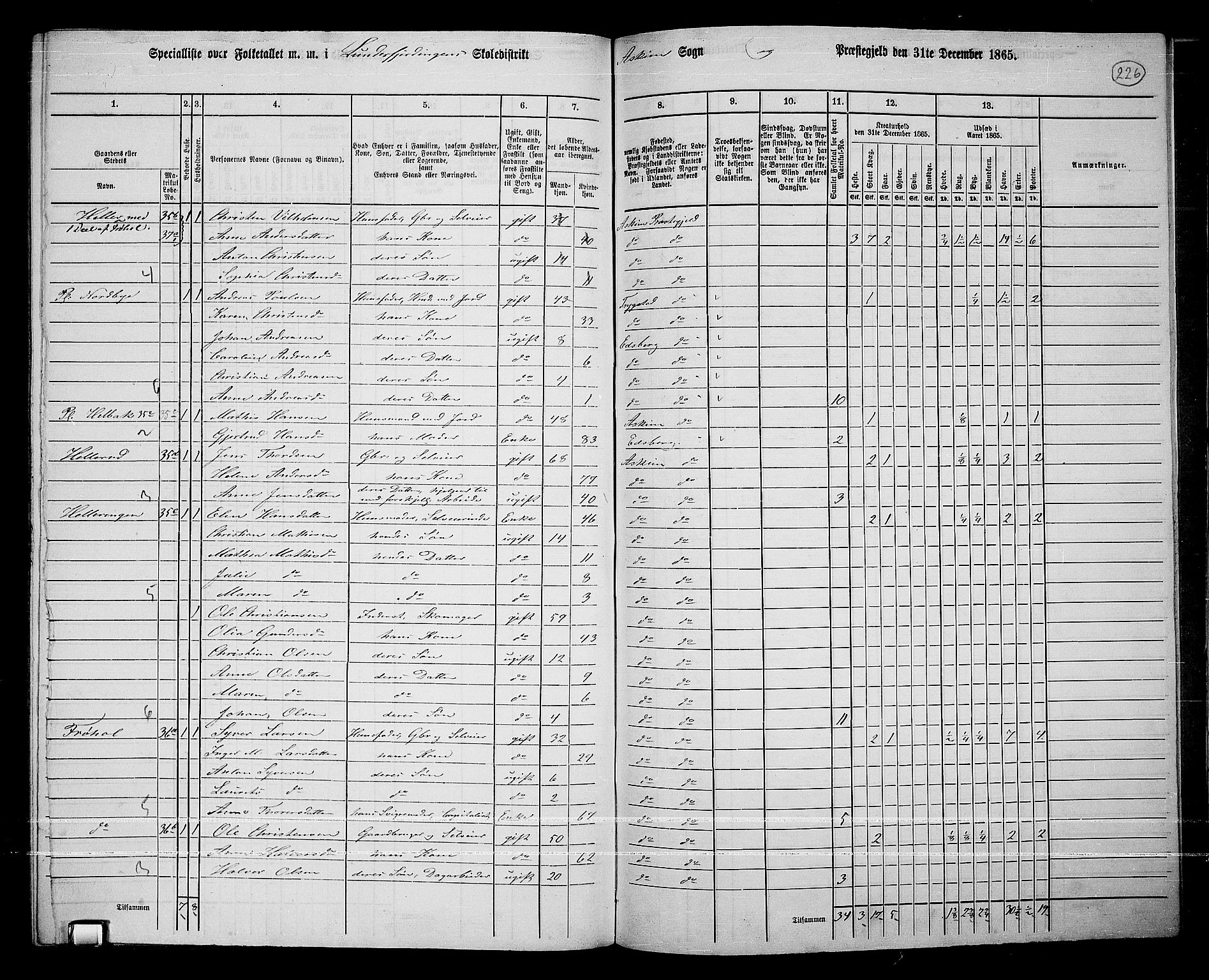 RA, 1865 census for Askim, 1865, p. 83