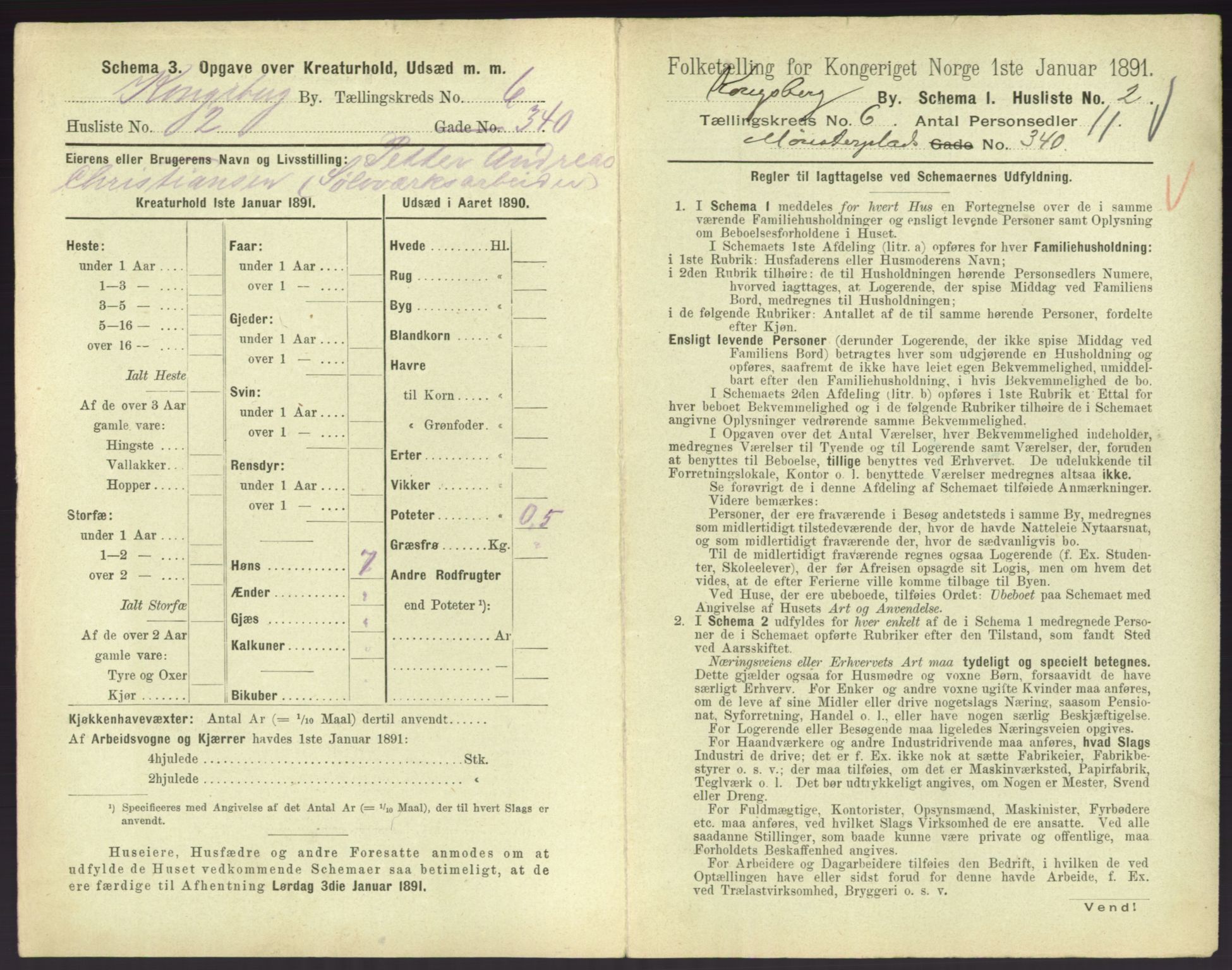 RA, 1891 census for 0604 Kongsberg, 1891, p. 931