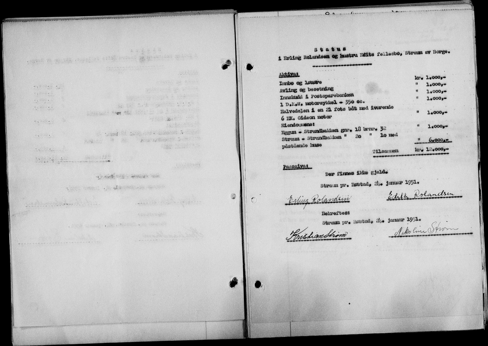 Lofoten sorenskriveri, SAT/A-0017/1/2/2C/L0025a: Mortgage book no. 25a, 1950-1951, Diary no: : 241/1951