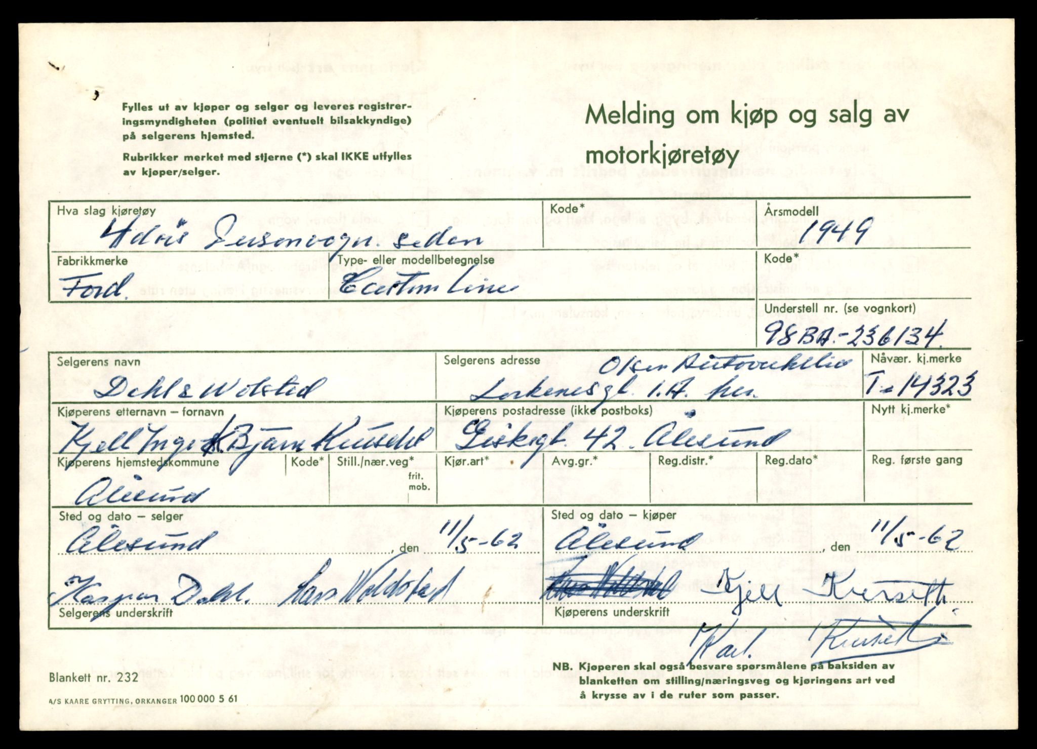 Møre og Romsdal vegkontor - Ålesund trafikkstasjon, AV/SAT-A-4099/F/Fe/L0045: Registreringskort for kjøretøy T 14320 - T 14444, 1927-1998, p. 97