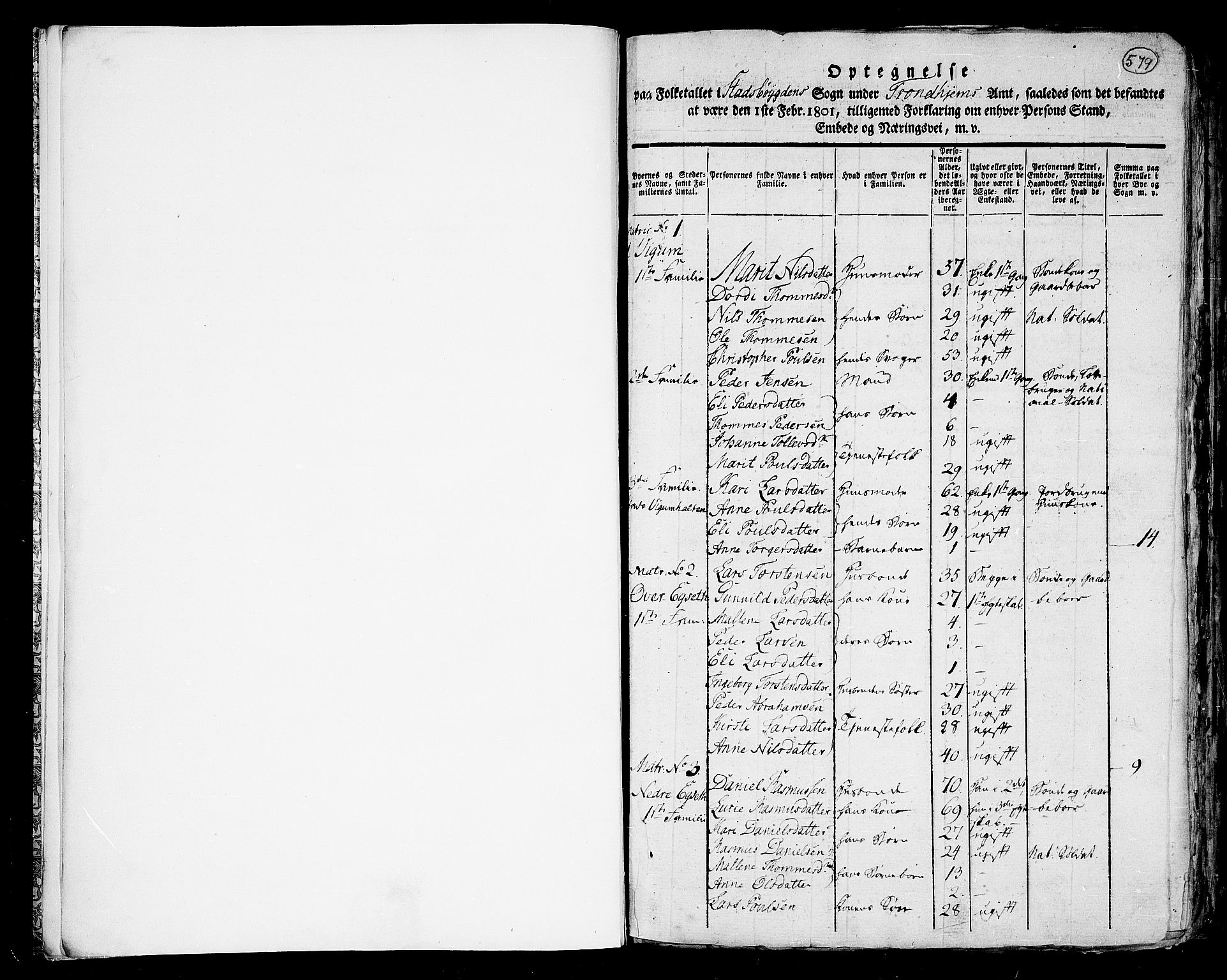 RA, 1801 census for 1625P Stadsbygd, 1801, p. 579a