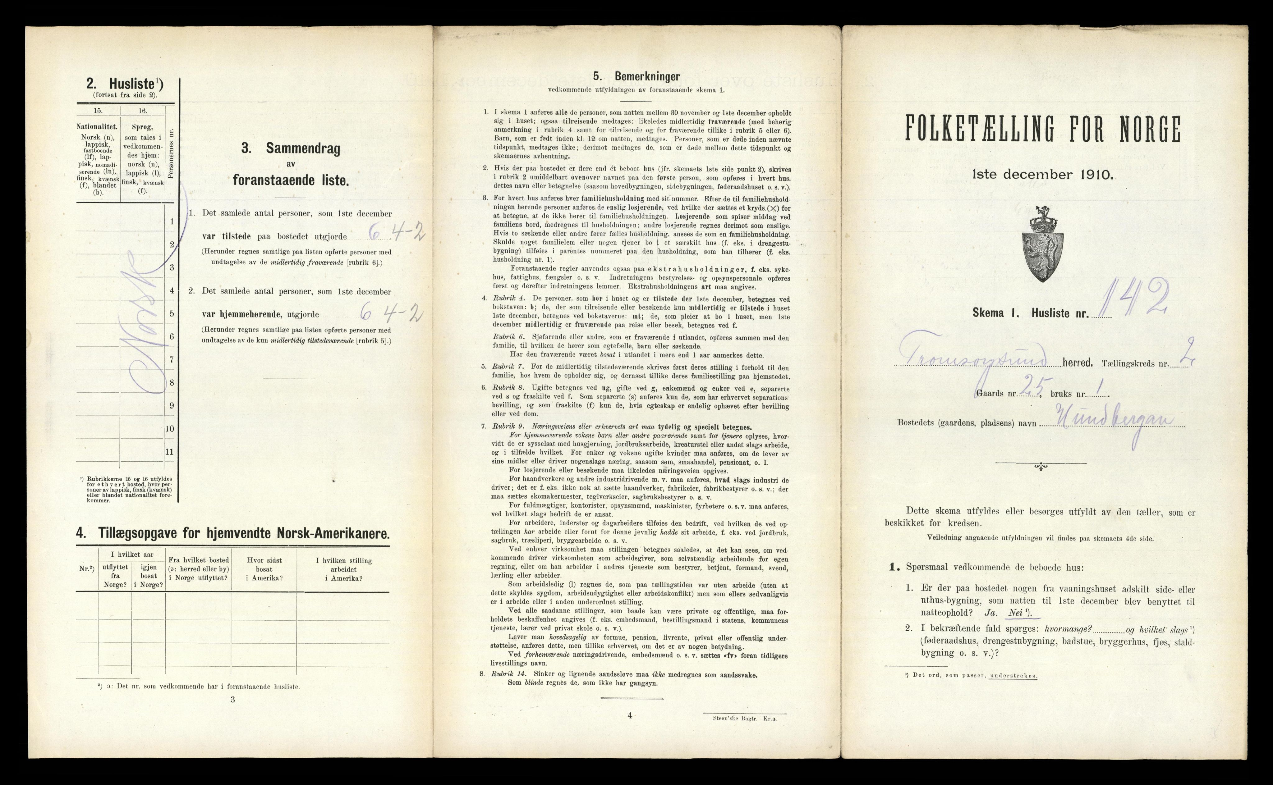 RA, 1910 census for Tromsøysund, 1910, p. 665