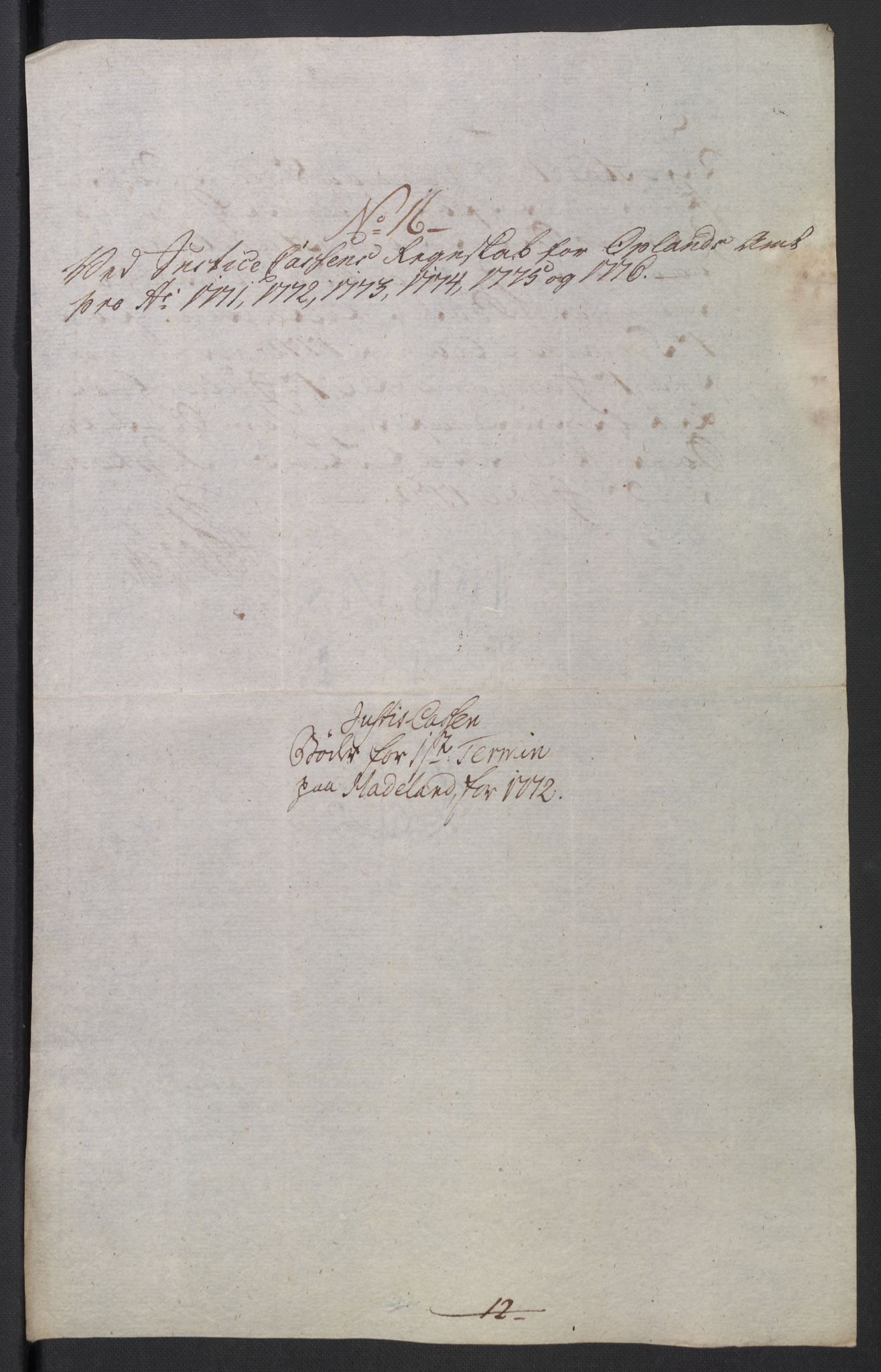 Rentekammeret inntil 1814, Reviderte regnskaper, Mindre regnskaper, AV/RA-EA-4068/Rb/L0014: Opplands amt, 1771-1779, p. 173